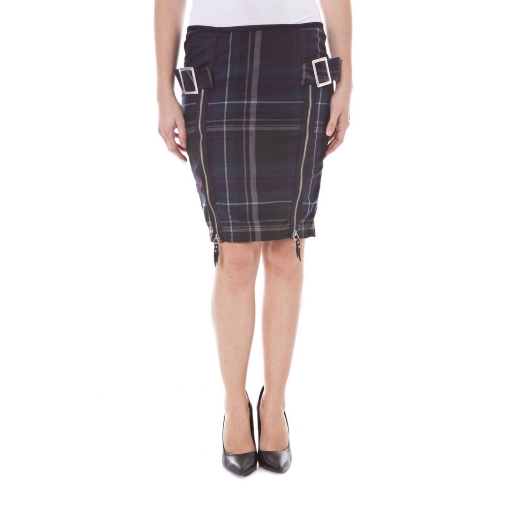 Blue Polyester Skirt - ventzia