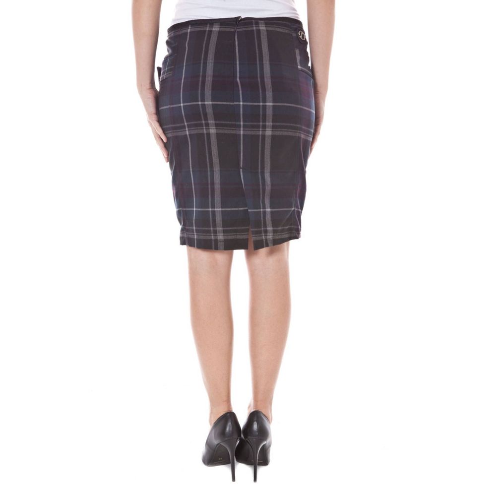 Blue Polyester Skirt - ventzia