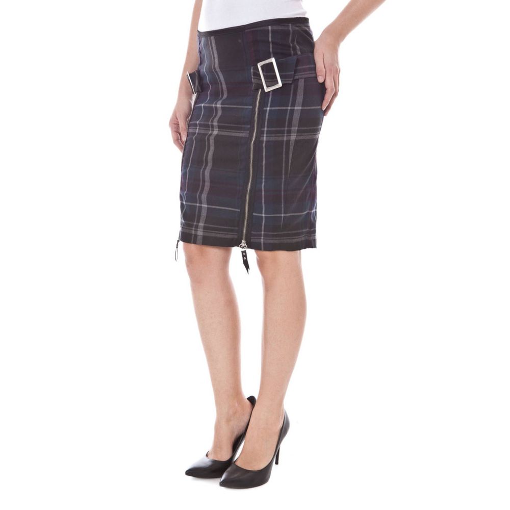 Blue Polyester Skirt - ventzia