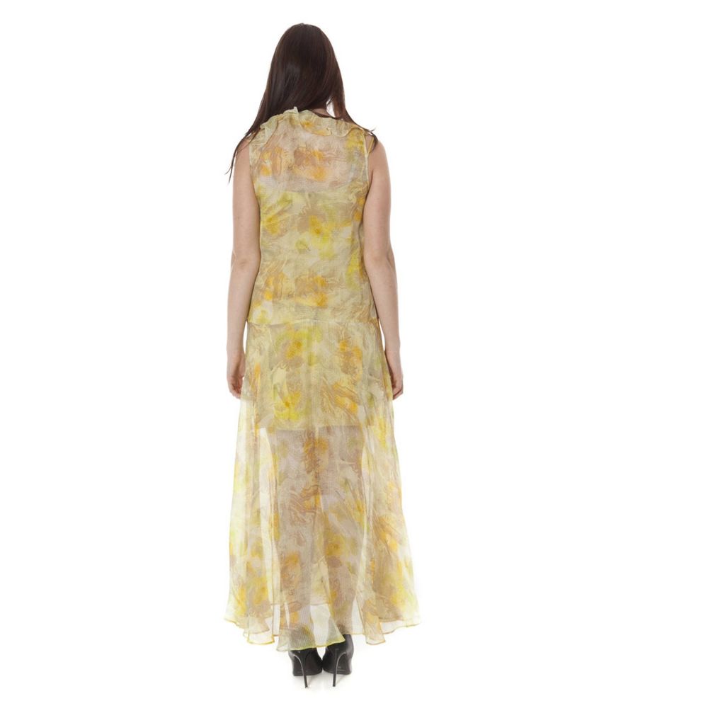 Yellow Polyester Dress - ventzia
