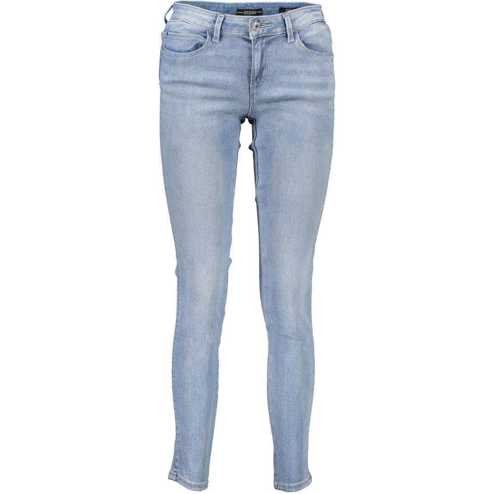 Light Blue Cotton Women Jeans - ventzia