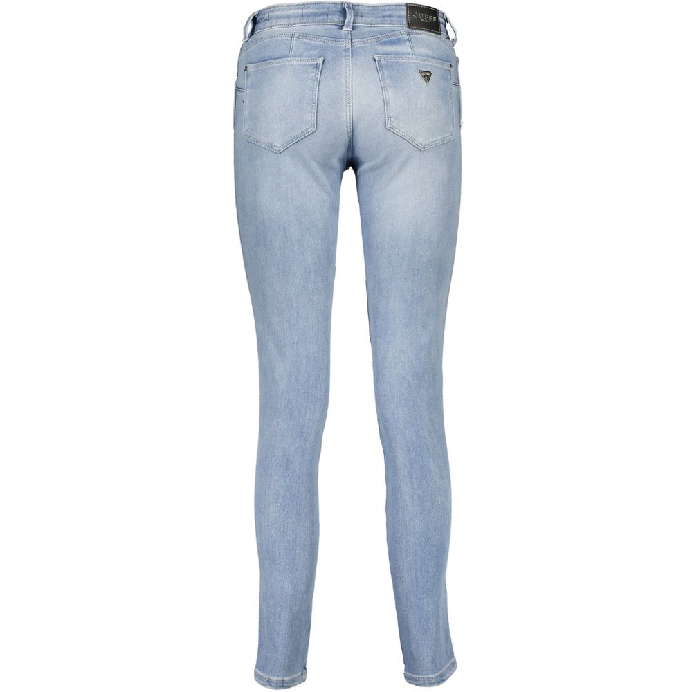 Light Blue Cotton Women Jeans - ventzia