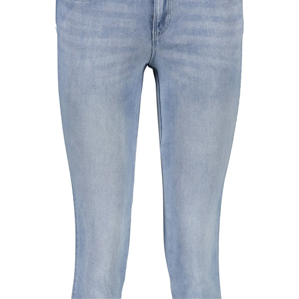 Light Blue Cotton Women Jeans - ventzia
