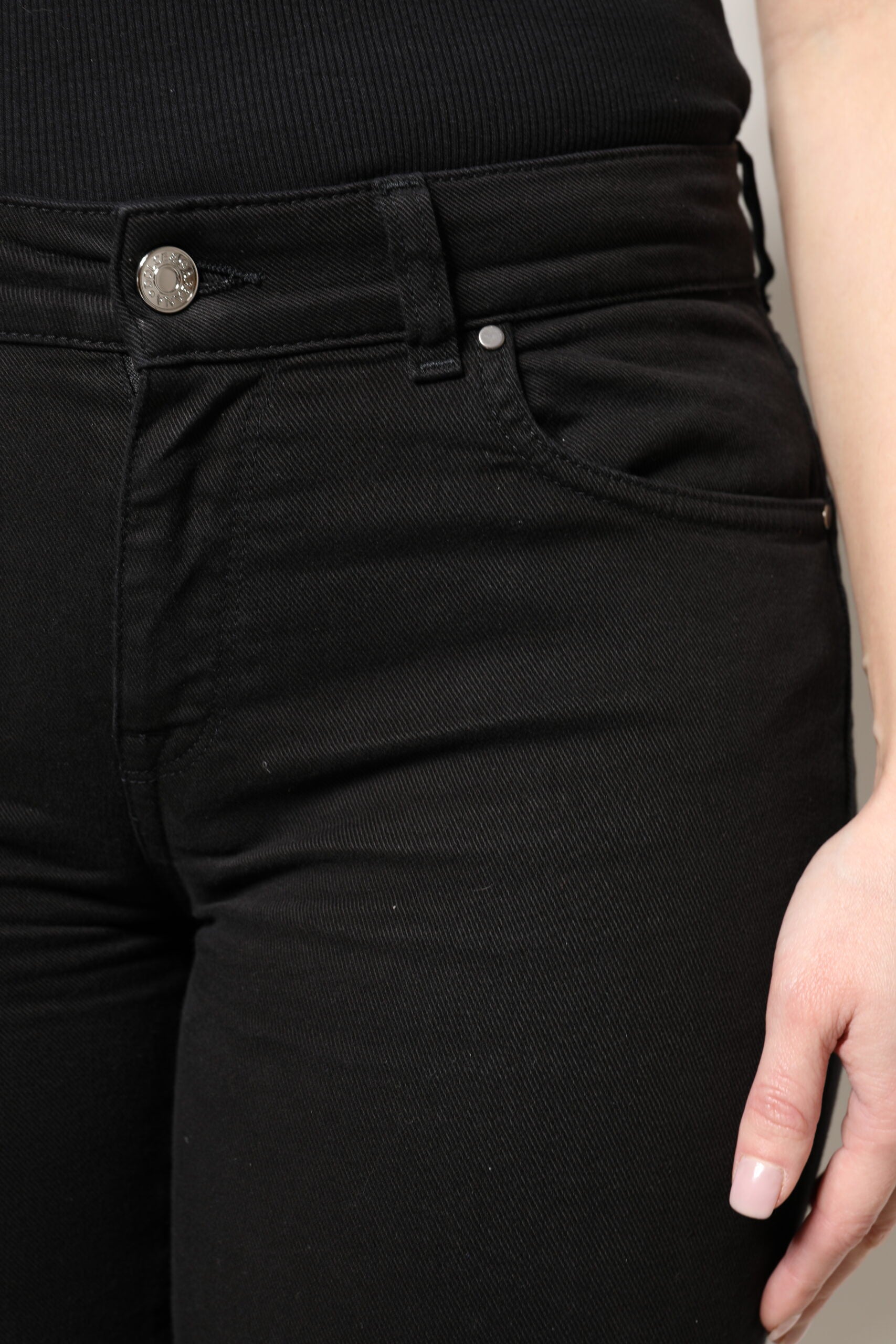 Black Cotton High Waist Skinny Denim Jeans - ventzia