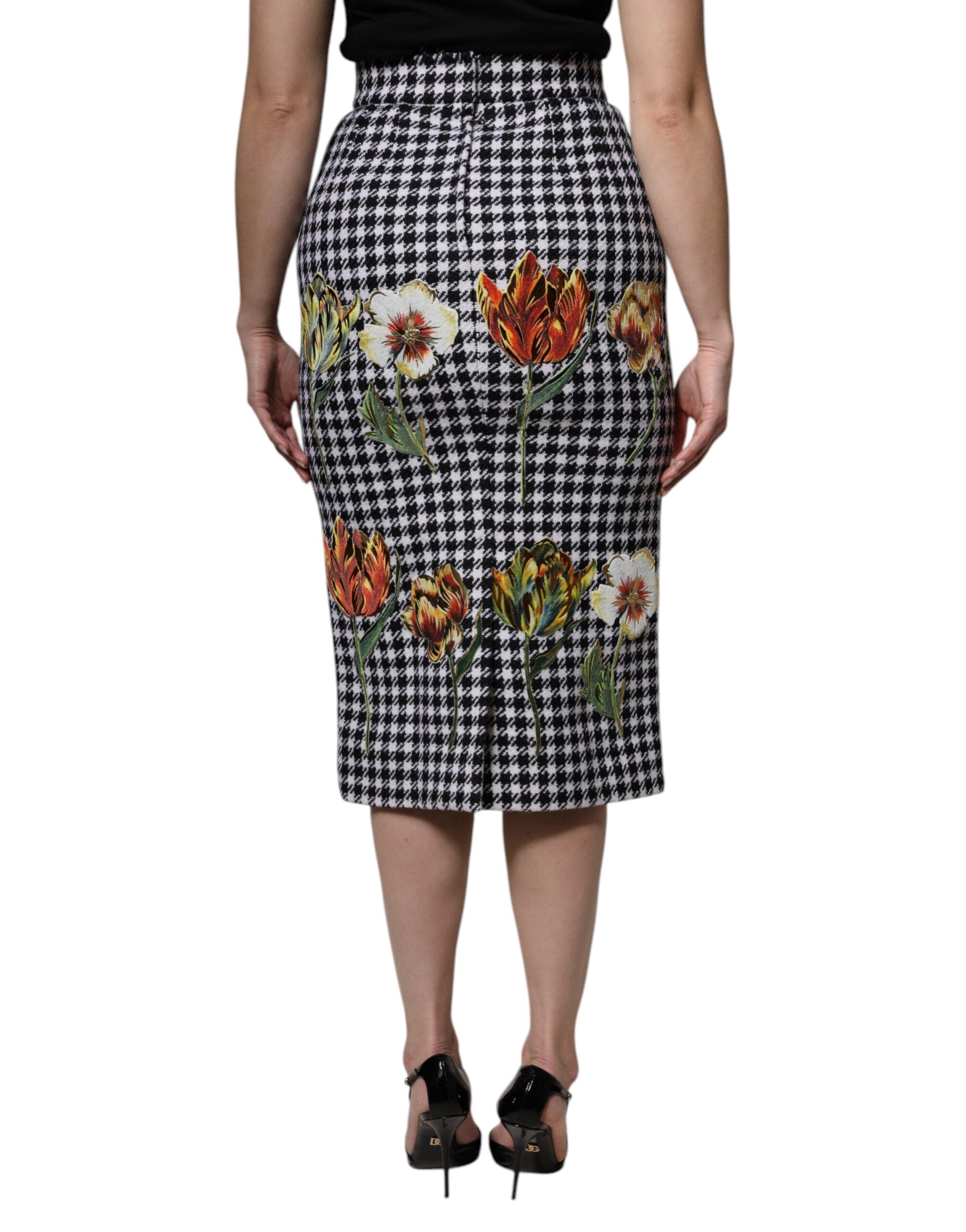 Multicolor Floral Print High Waist Pencil Cut Skirt - ventzia