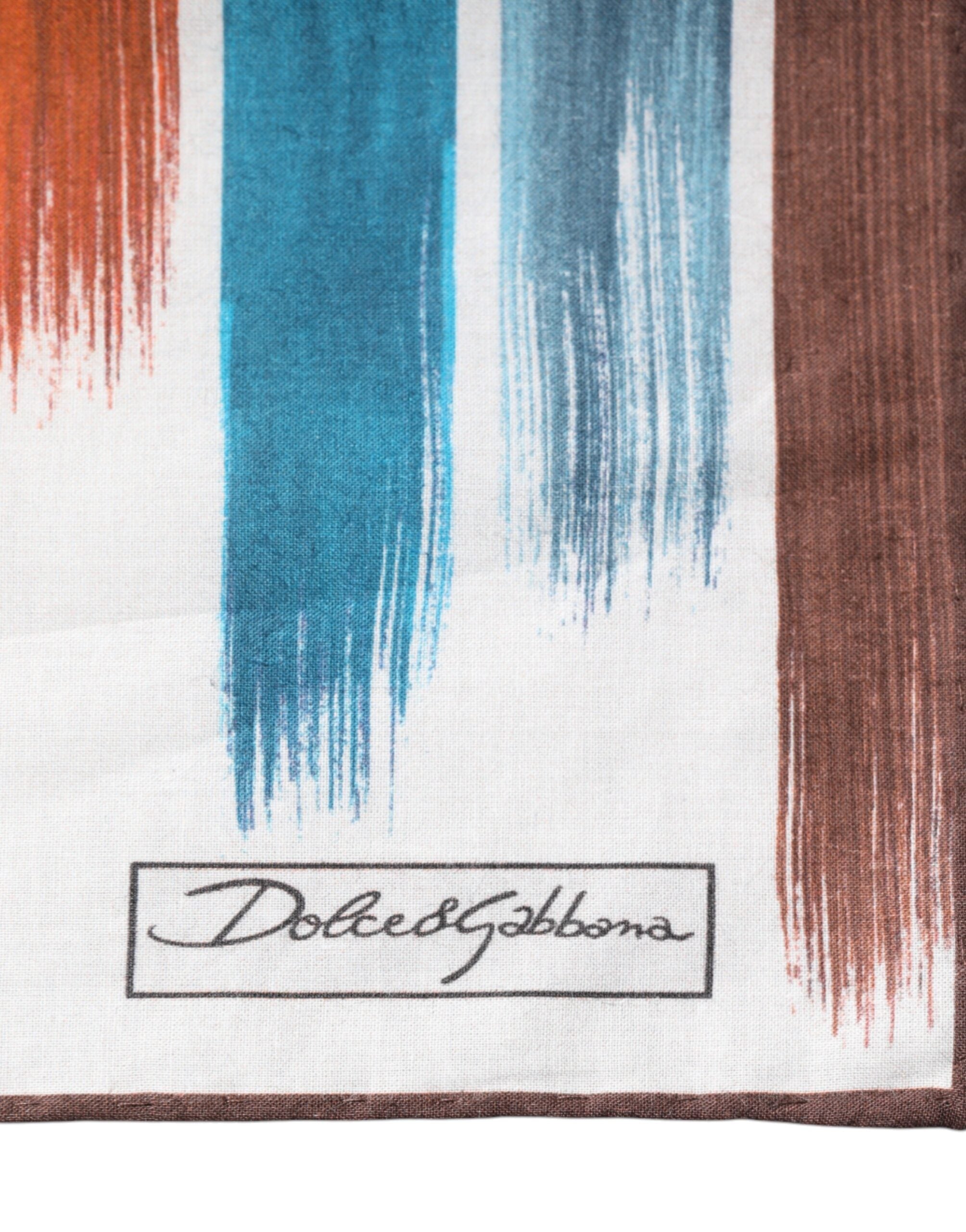Multicolor Stripes Cotton Square Foulard Scarf - ventzia