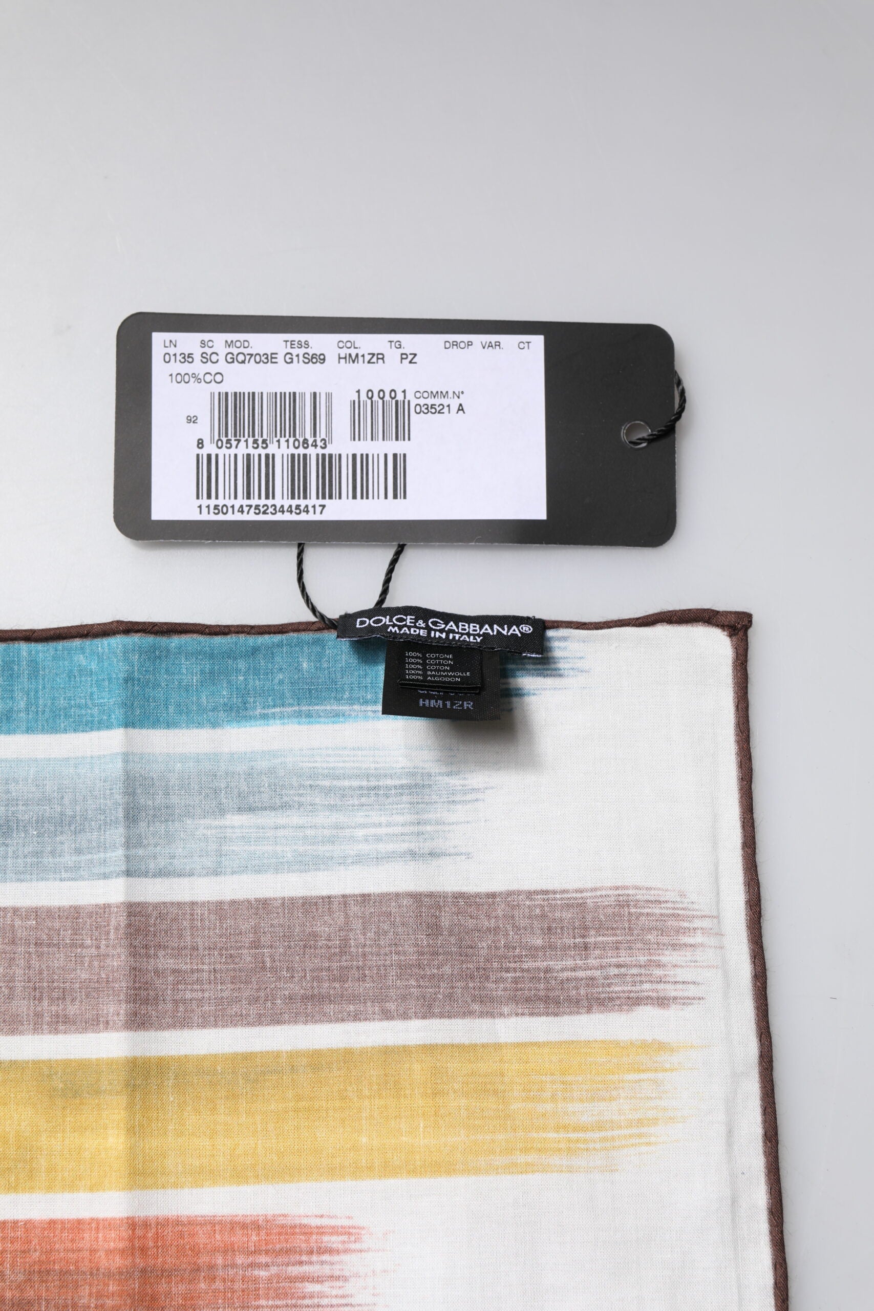 Multicolor Stripes Cotton Square Foulard Scarf - ventzia