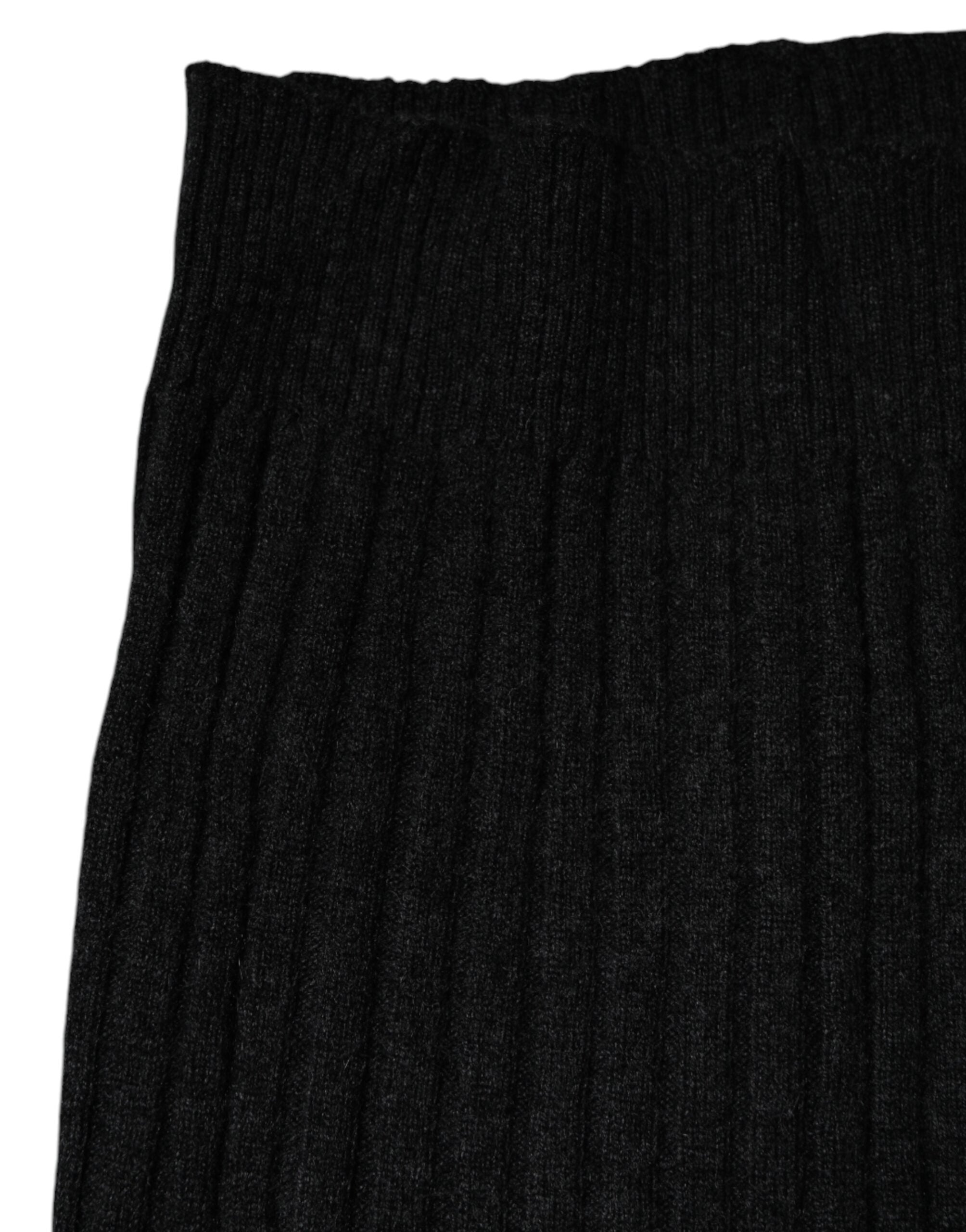 Black Cashmere Knitted Neck Warmer Foulard Scarf - ventzia