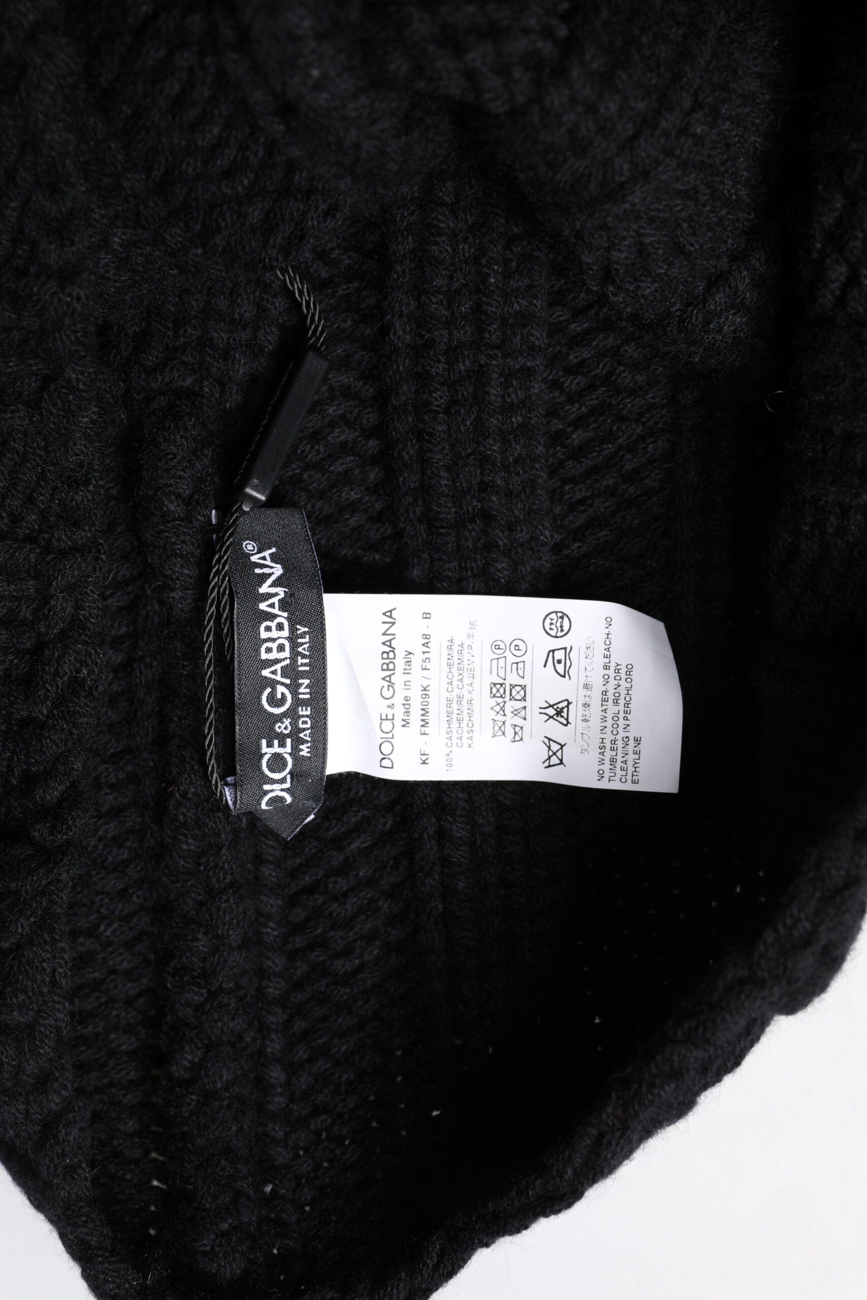 Black Cashmere Knitted Neck Warmer Foulard Scarf - ventzia