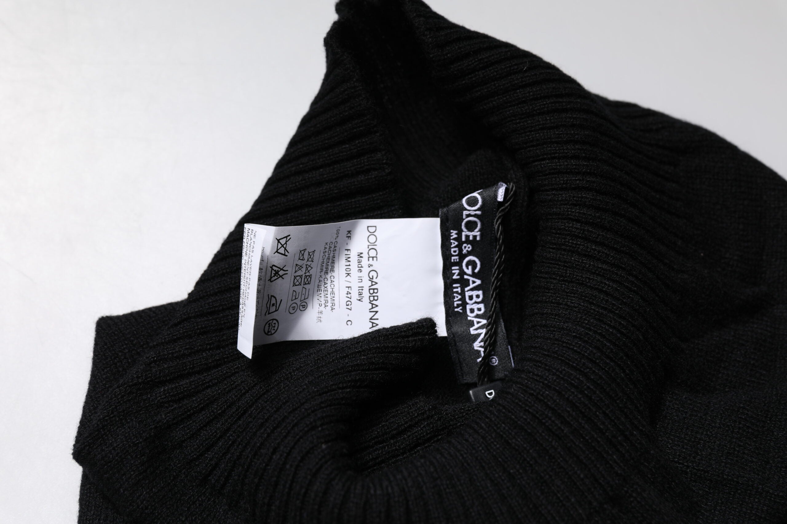 Black Cashmere Knitted Neck Warmer Foulard Scarf - ventzia