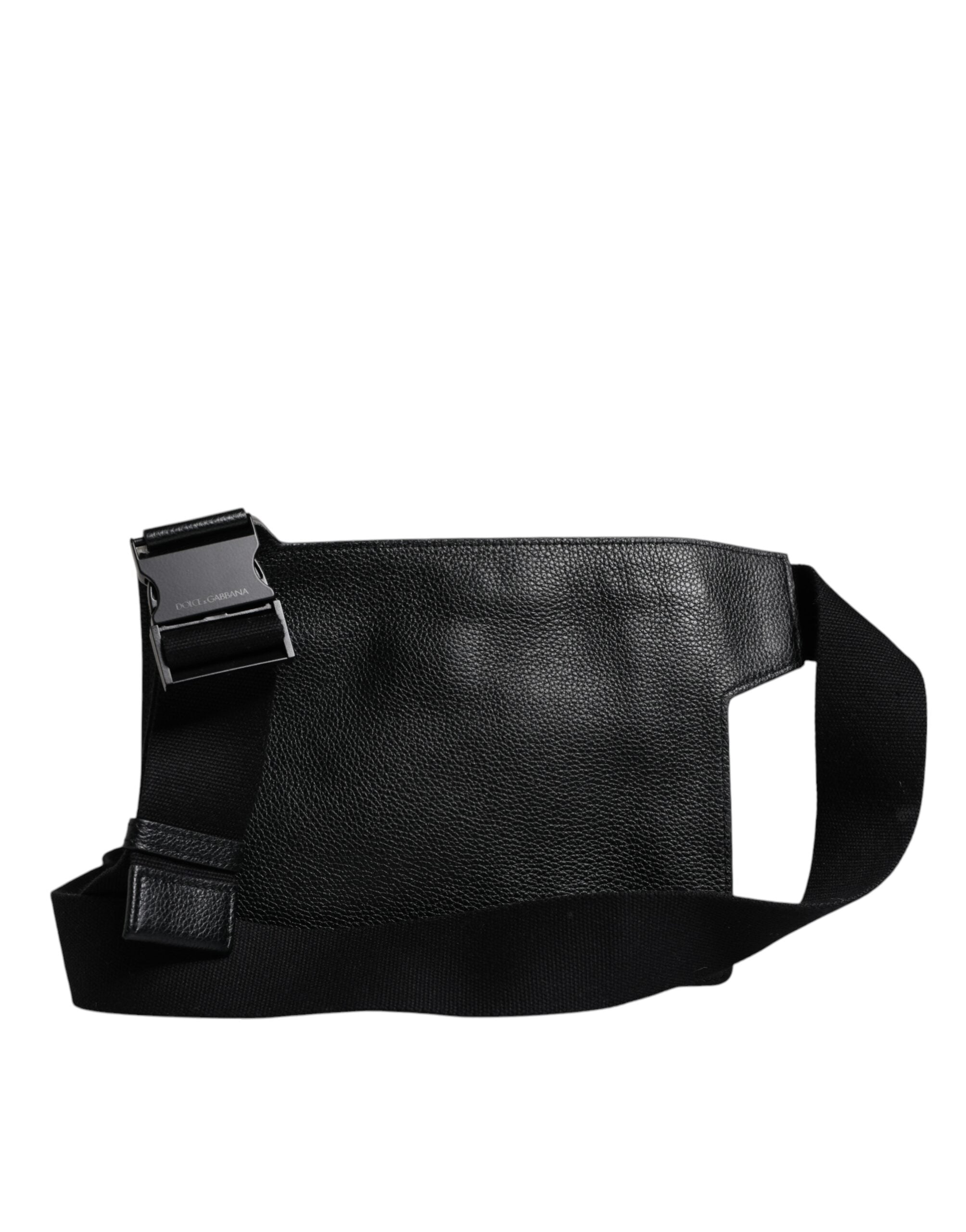Black Calfskin Leather Messenger Crossbody Bag - ventzia