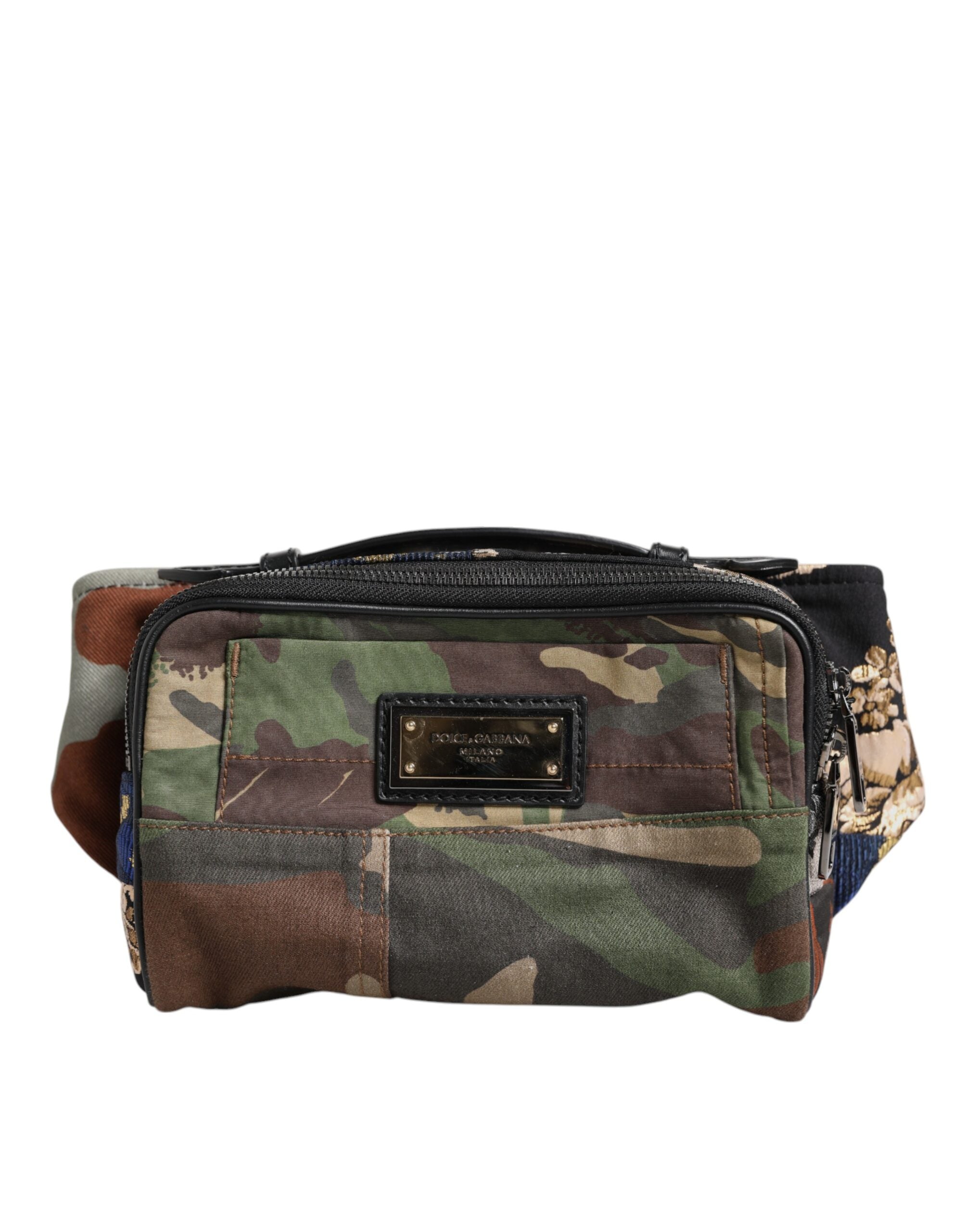 Multicolor Camouflage Patchwork Logo Waist Fanny Pack Bag - ventzia