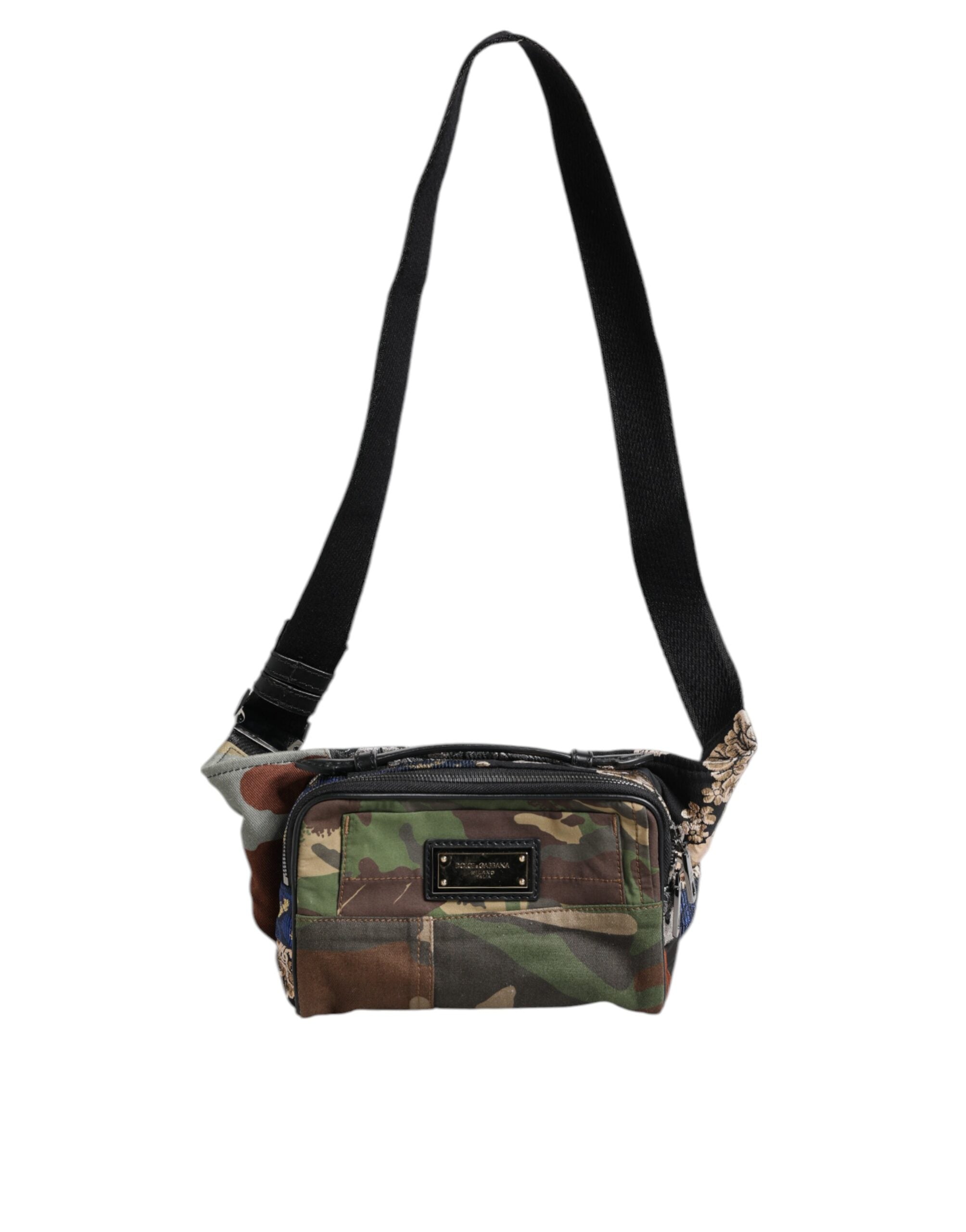 Multicolor Camouflage Patchwork Logo Waist Fanny Pack Bag - ventzia