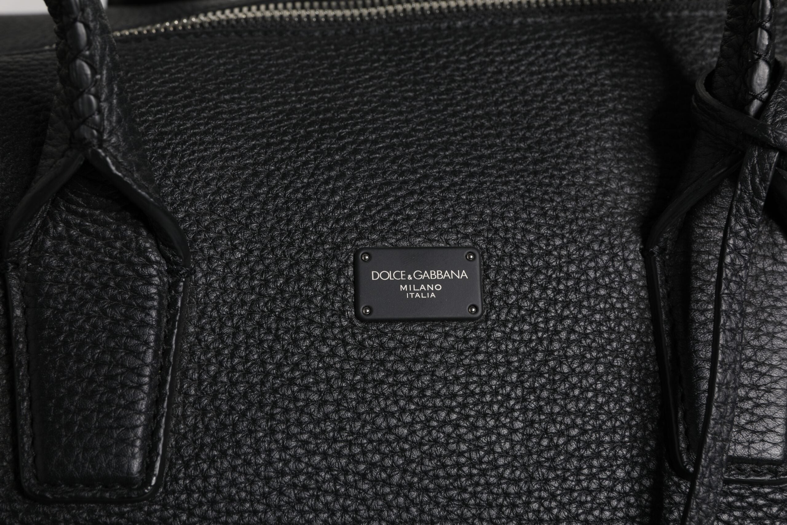 Black Calfskin Leather Hand Shoulder Duffle Bag - ventzia