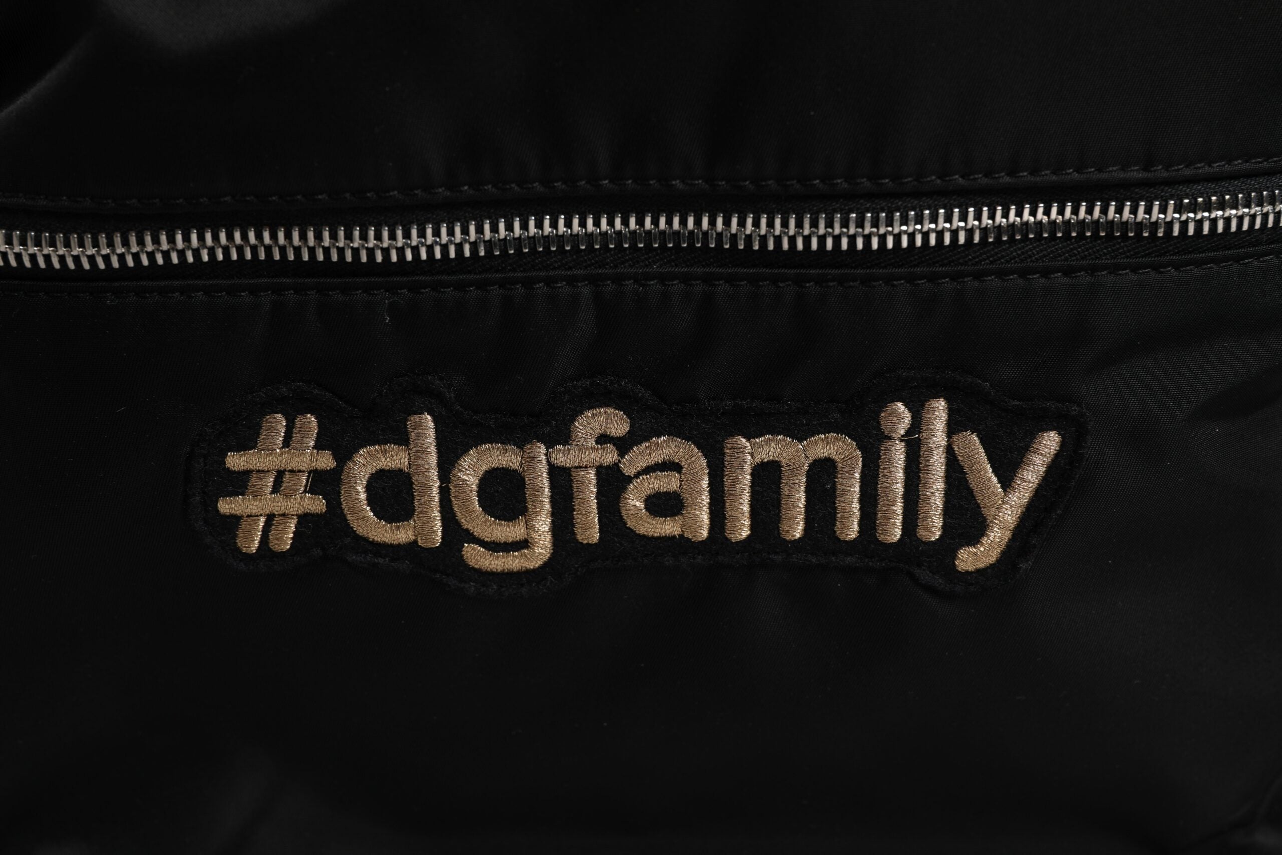 Black Nylon #DGFAMILY Embellished Backpack VULCANO Bag - ventzia