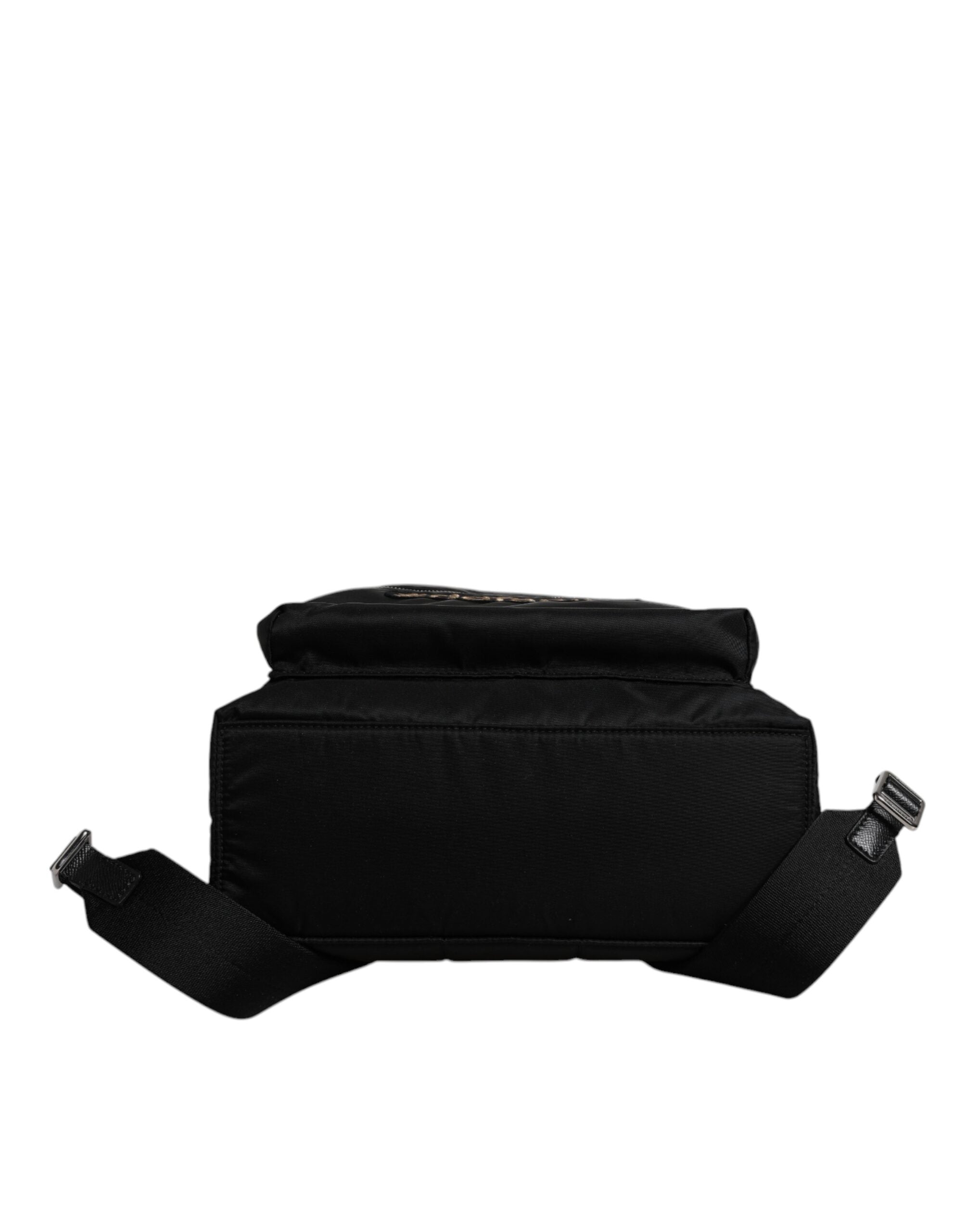 Black Nylon #DGFAMILY Embellished Backpack VULCANO Bag - ventzia
