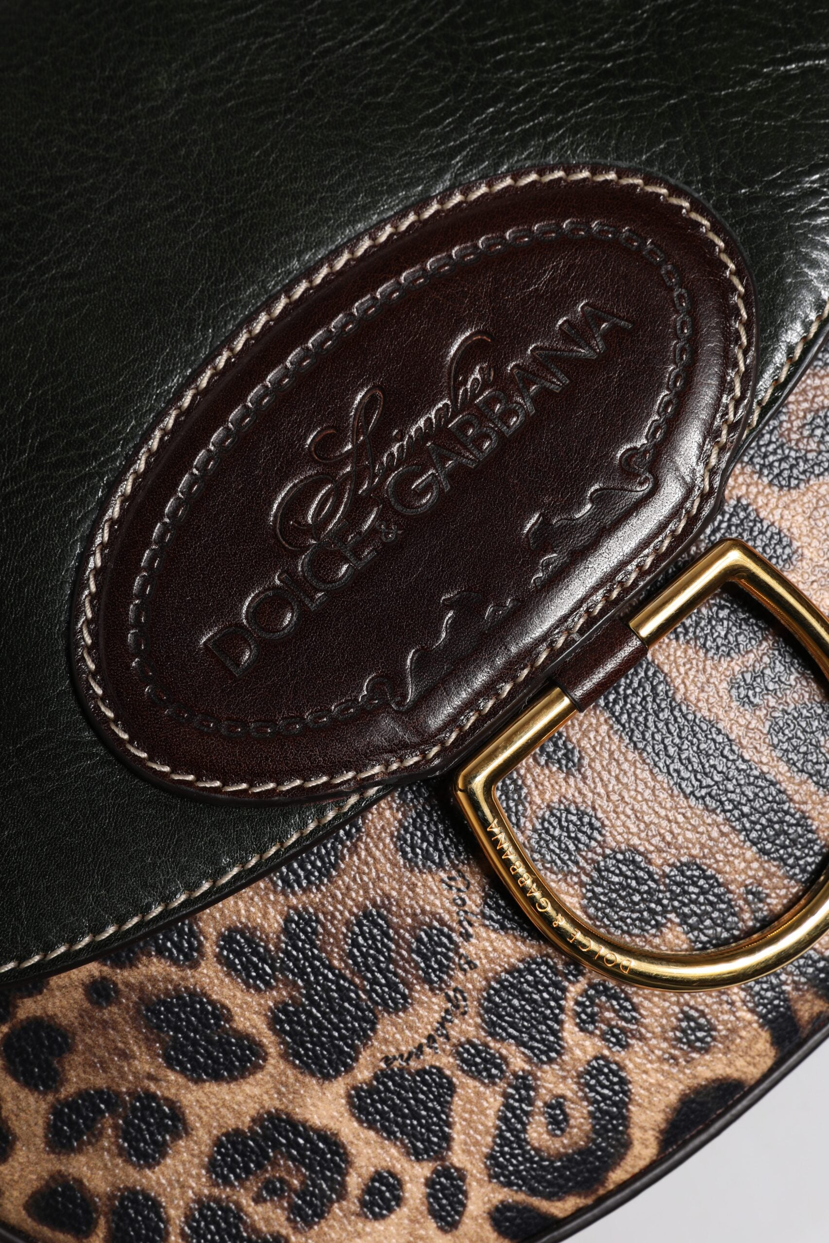 Black Brown Leopard Leather Shoulder Strap Bag - ventzia