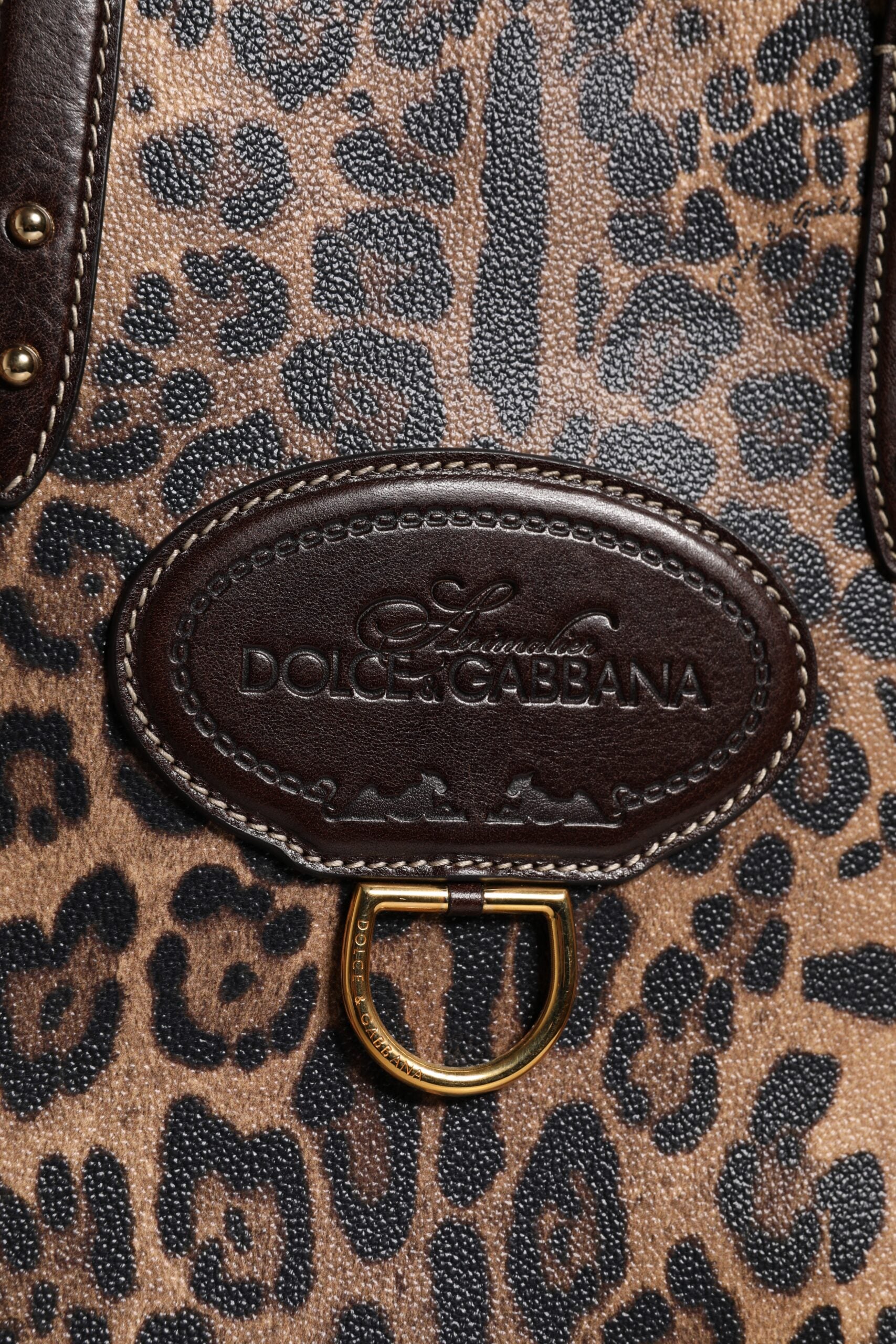 Brown Leopard Leather Shoulder Strap Tote Bag - ventzia