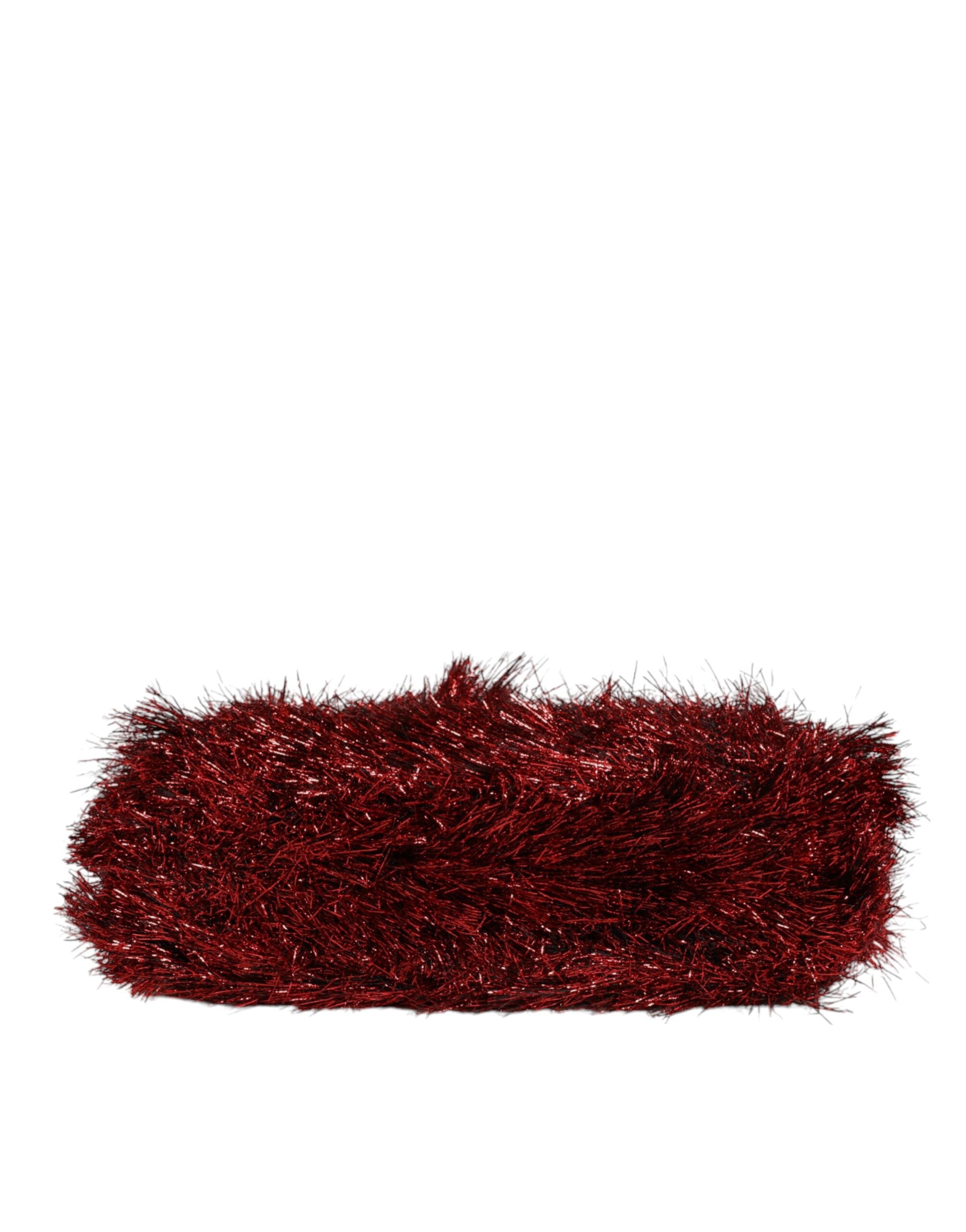 Red Gold Chain VANDA Tinsel Crystals Evening Clutch Bag - ventzia