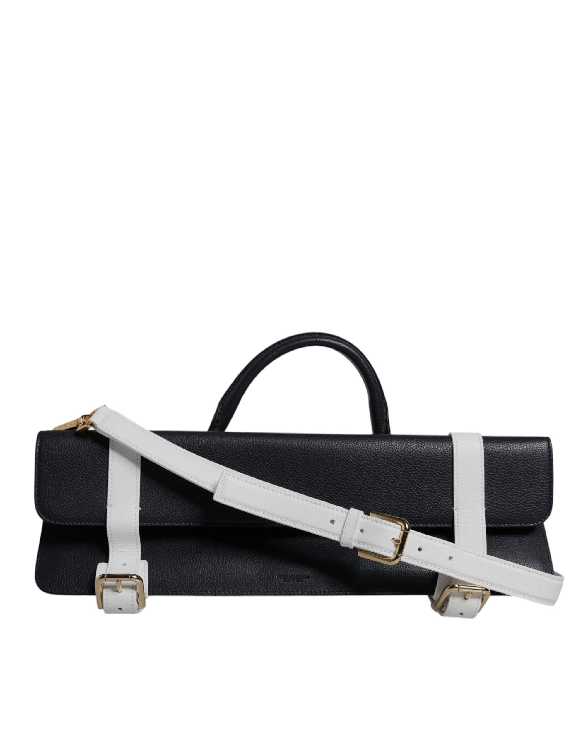 Blue White Calfskin Leather Crossbody Shoulder Bag - ventzia