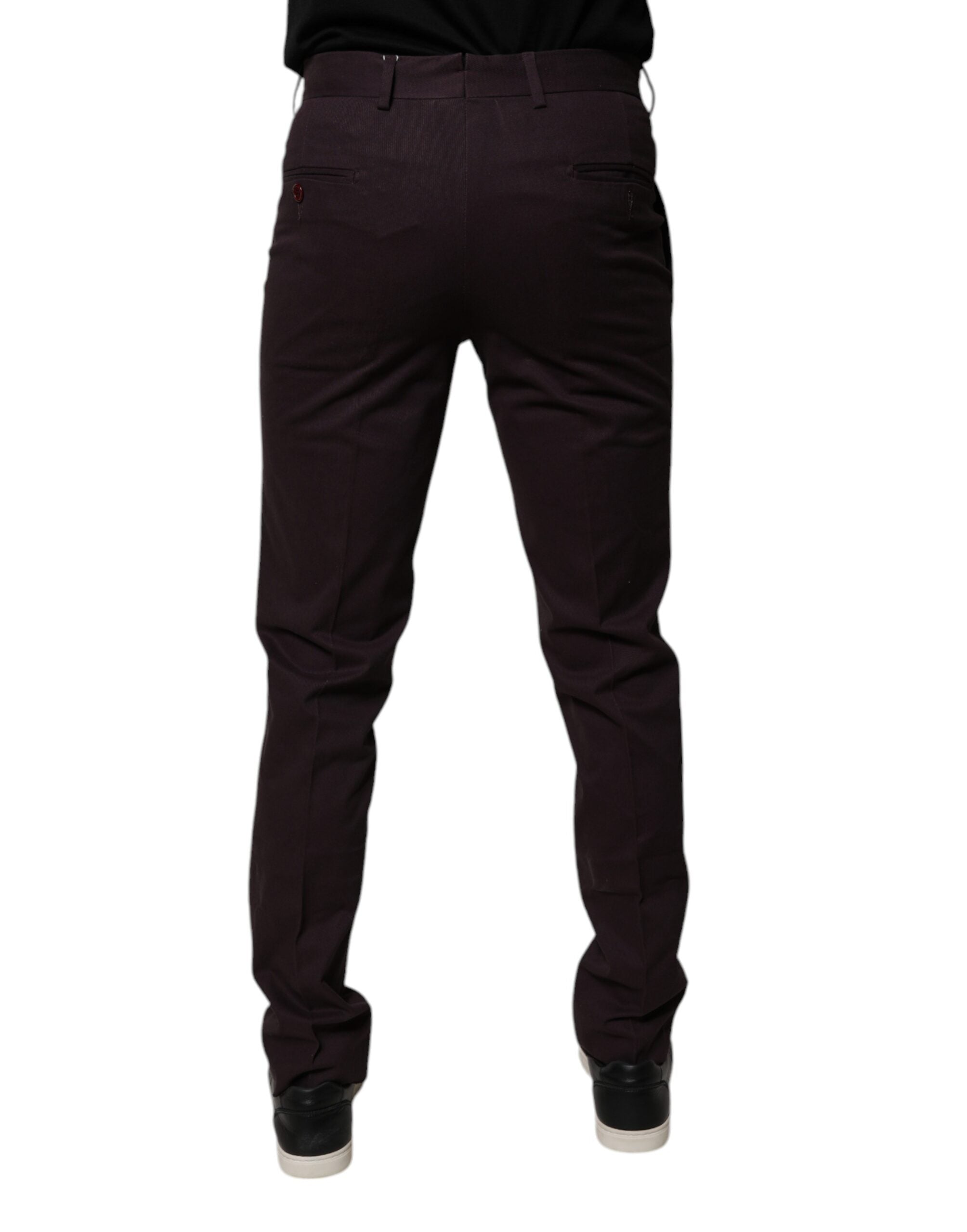 Brown Pure Cotton Slim Fit Men Dress Pants - ventzia