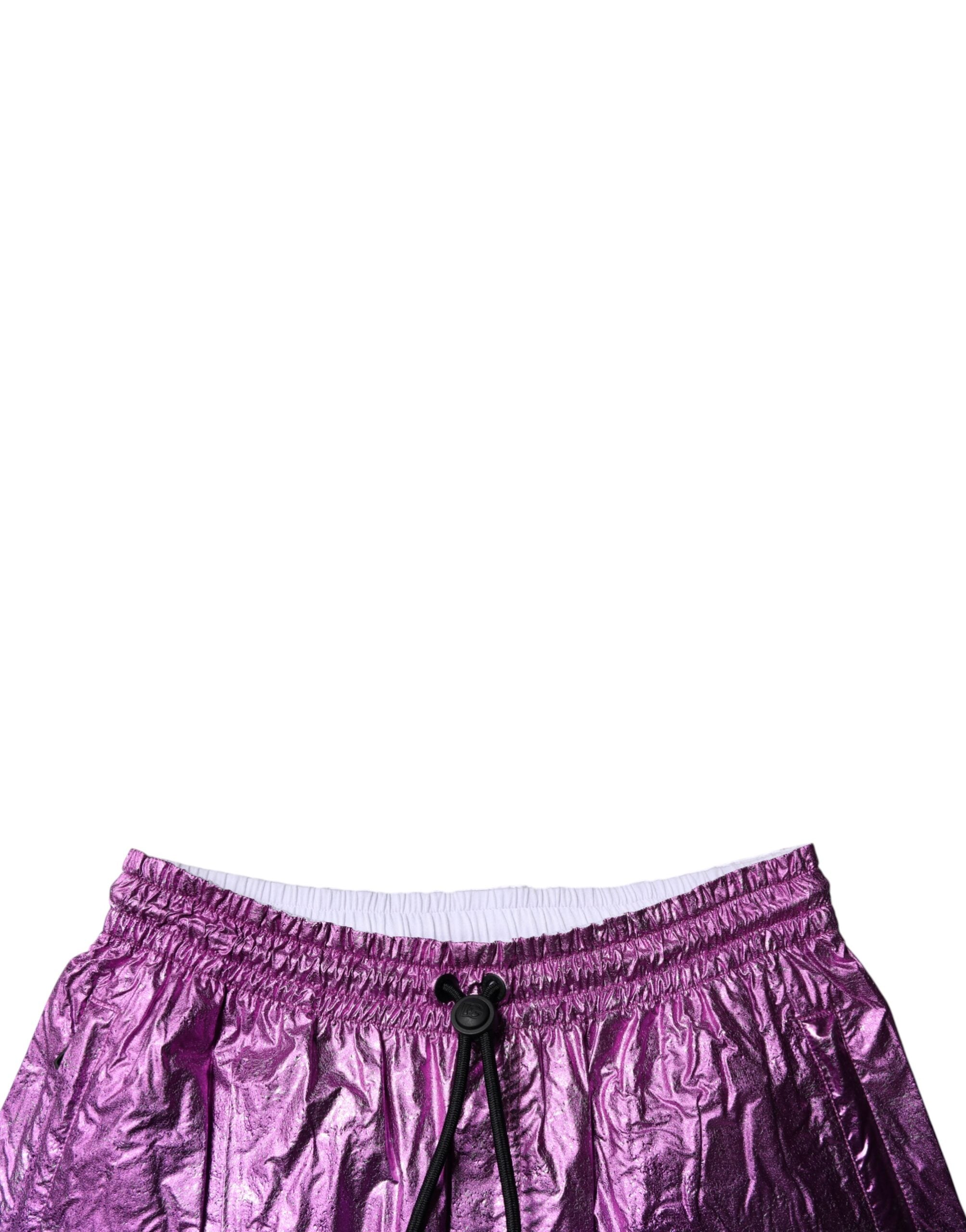 Metallic Pink Purple Two Tone Bermuda Shorts - ventzia