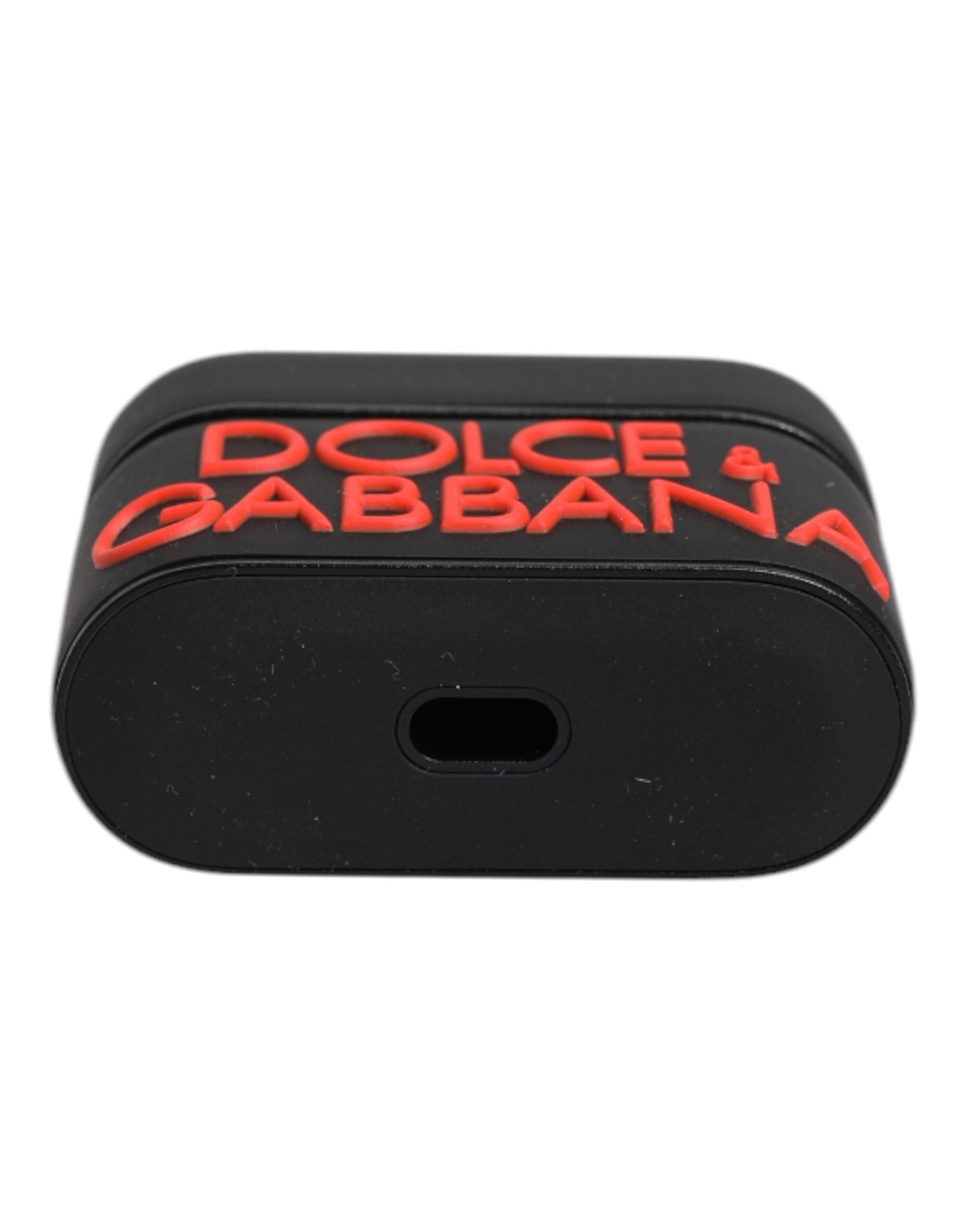 Black Orange Silicone Embossed Logo Airpods Case - ventzia
