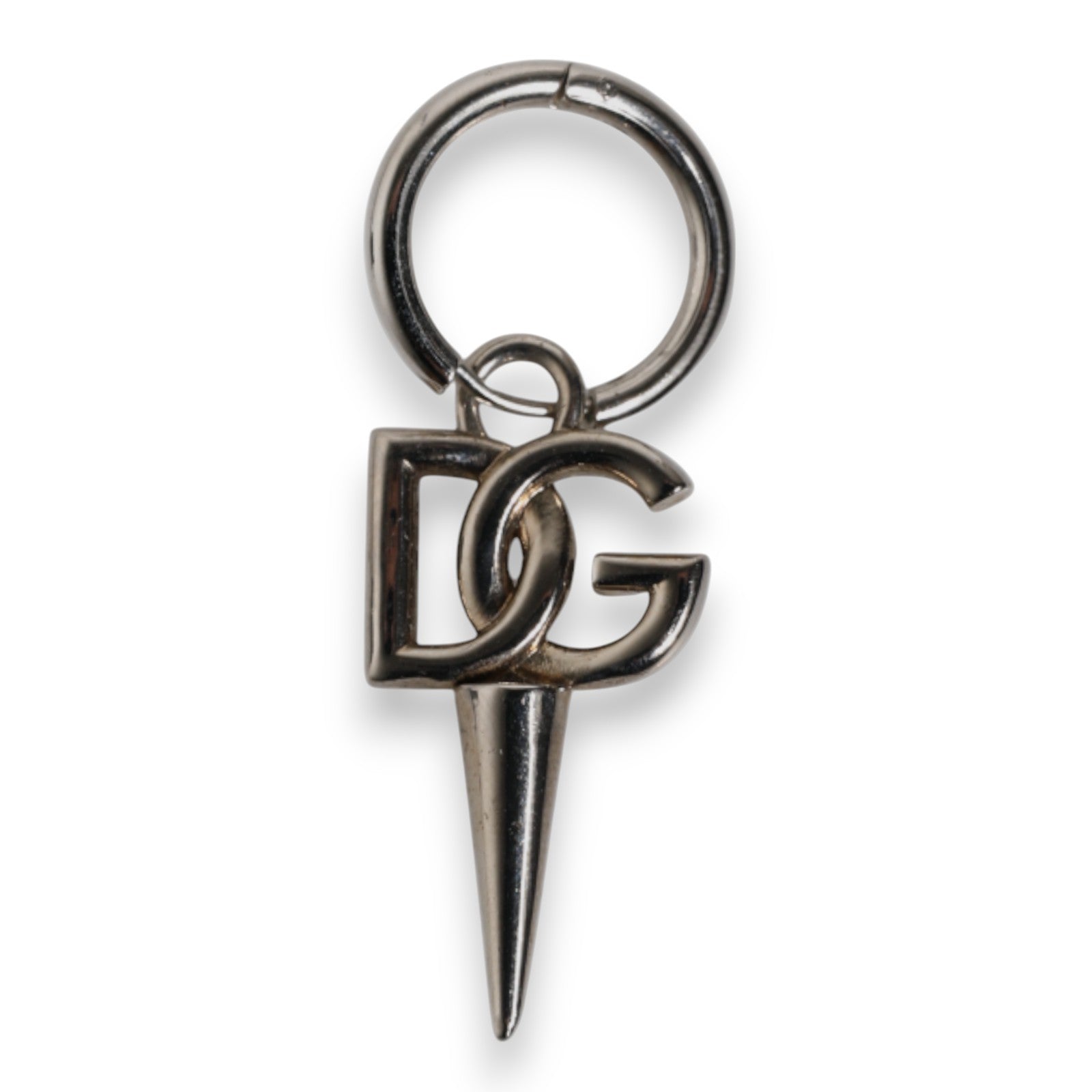 Silver Brass DG Logo Metal Ring Holder Keychain Keyring - ventzia