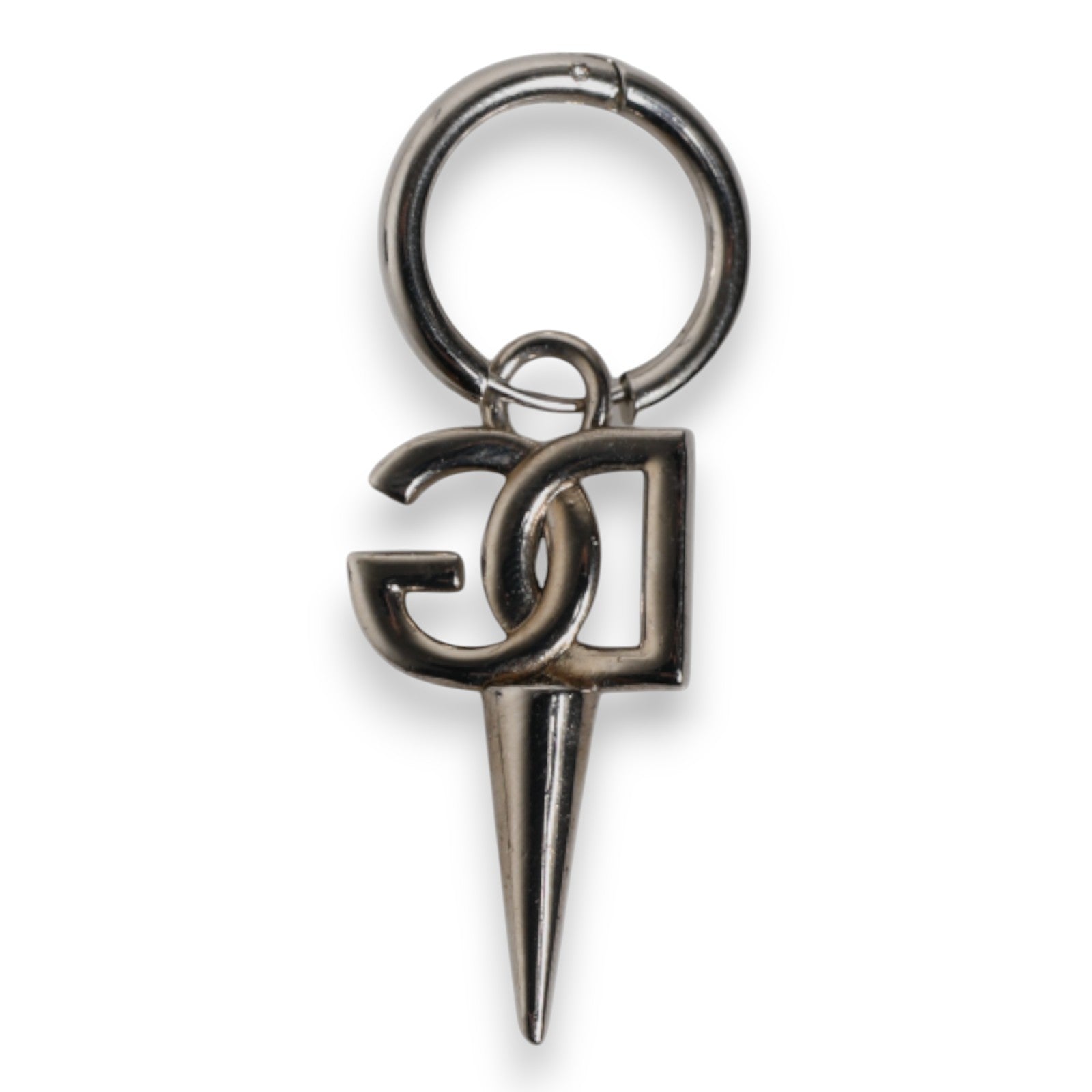 Silver Brass DG Logo Metal Ring Holder Keychain Keyring - ventzia