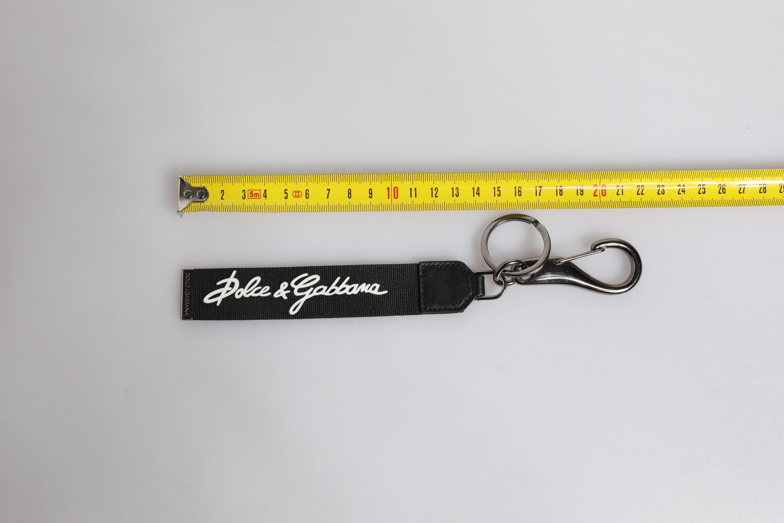 Black White DG Logo Silver Men Keychain Polyester Keyring - ventzia