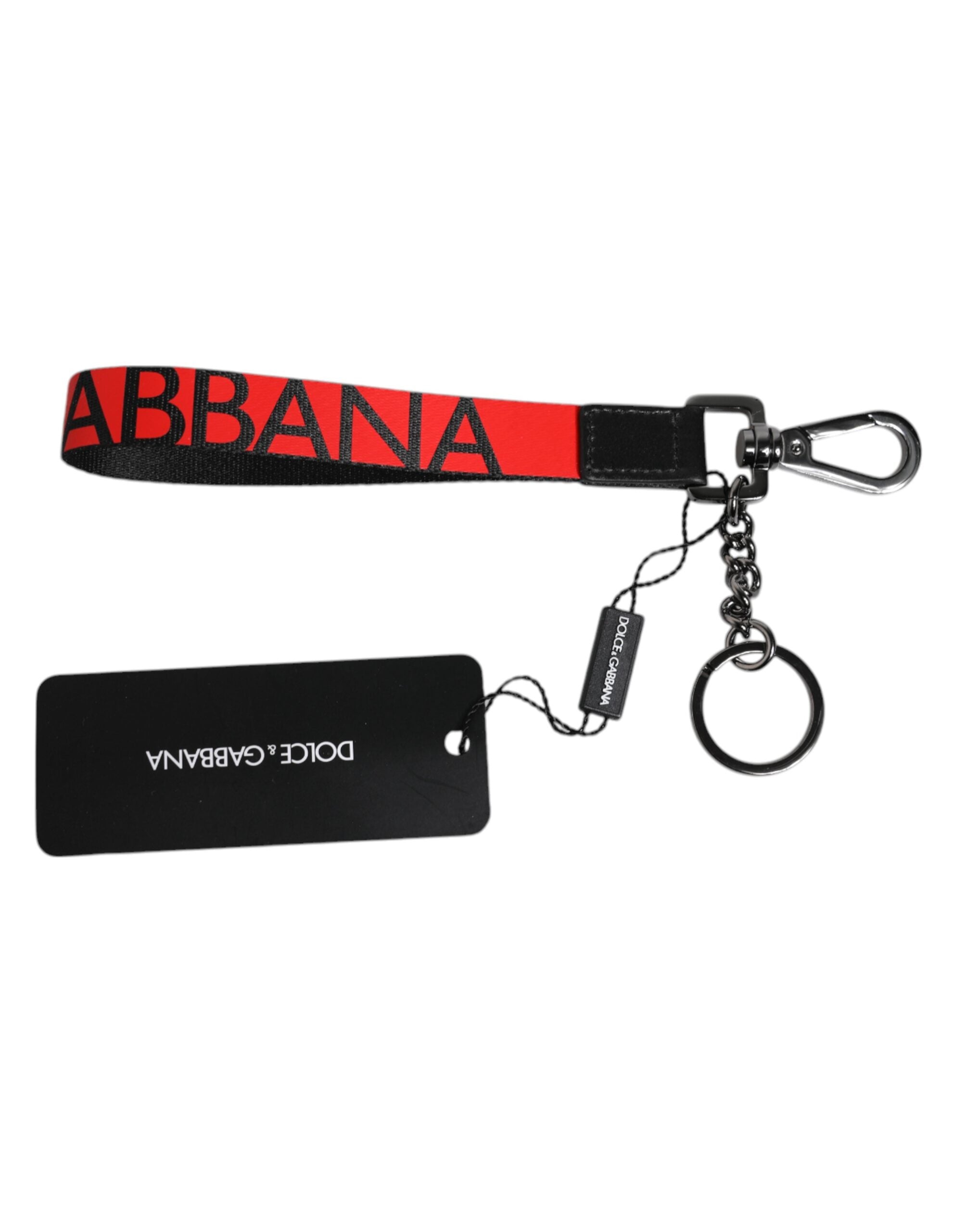 Red Logo Nylon Silver Brass Men Holder Keychain Keyring - ventzia