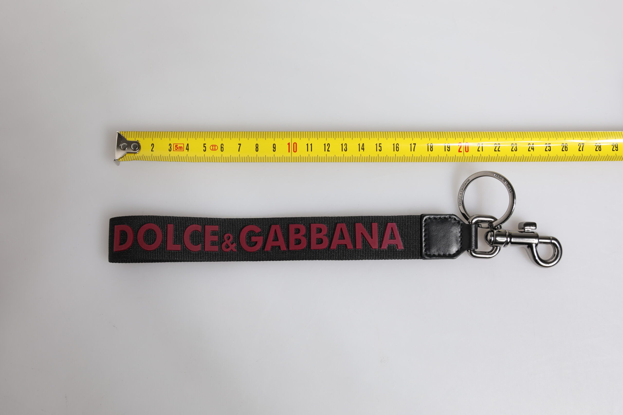 Black Logo Nylon Silver Brass Men Holder Keychain Keyring - ventzia