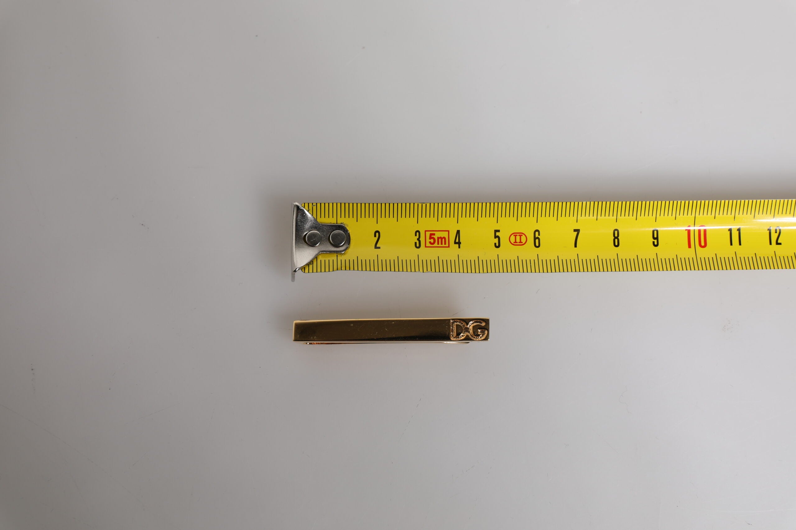 Gold Tone Brass Logo Branded Tie Clip Bar - ventzia