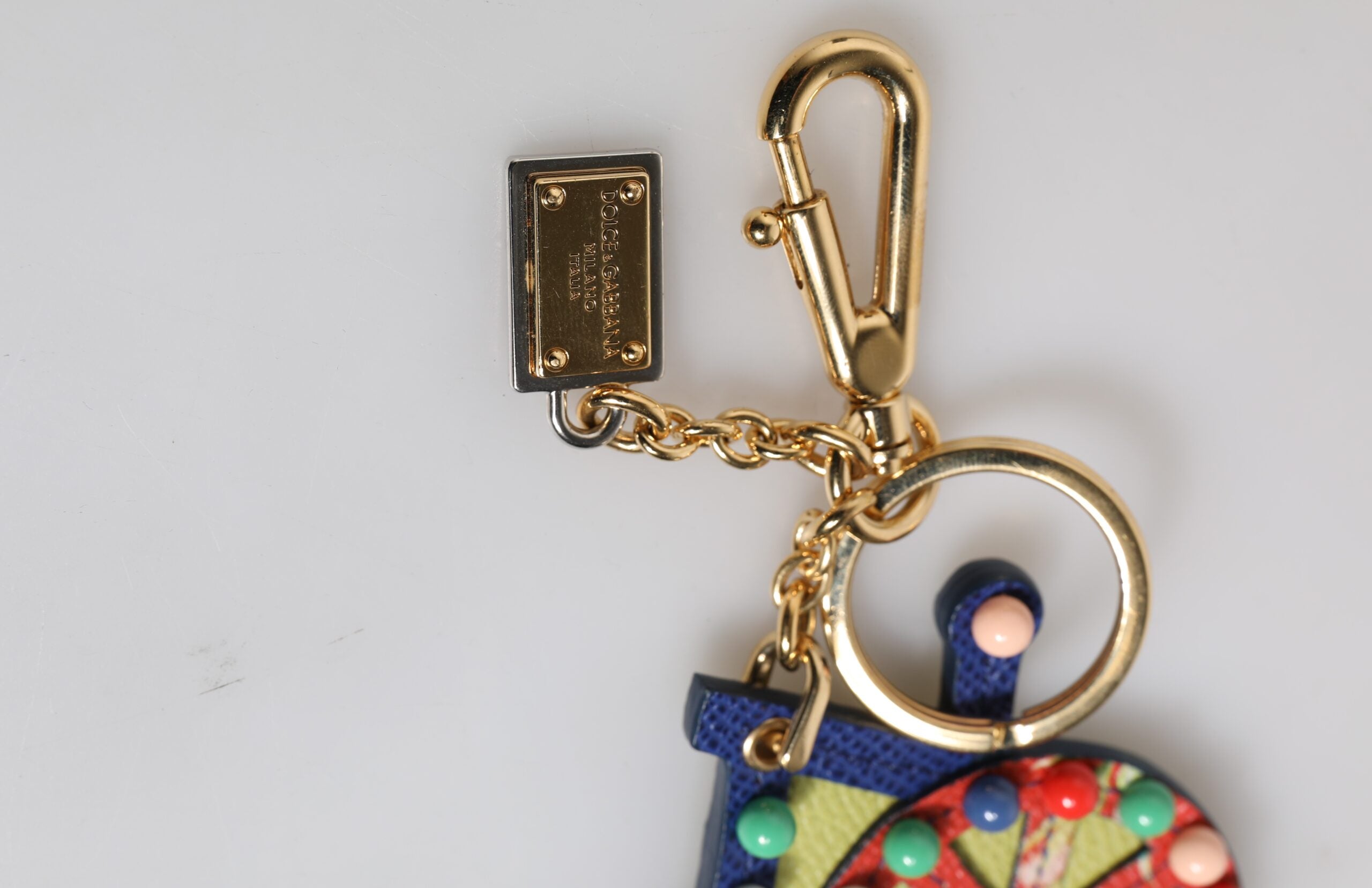 Multicolor Gold Tone Carretto Keychain Keyring - ventzia