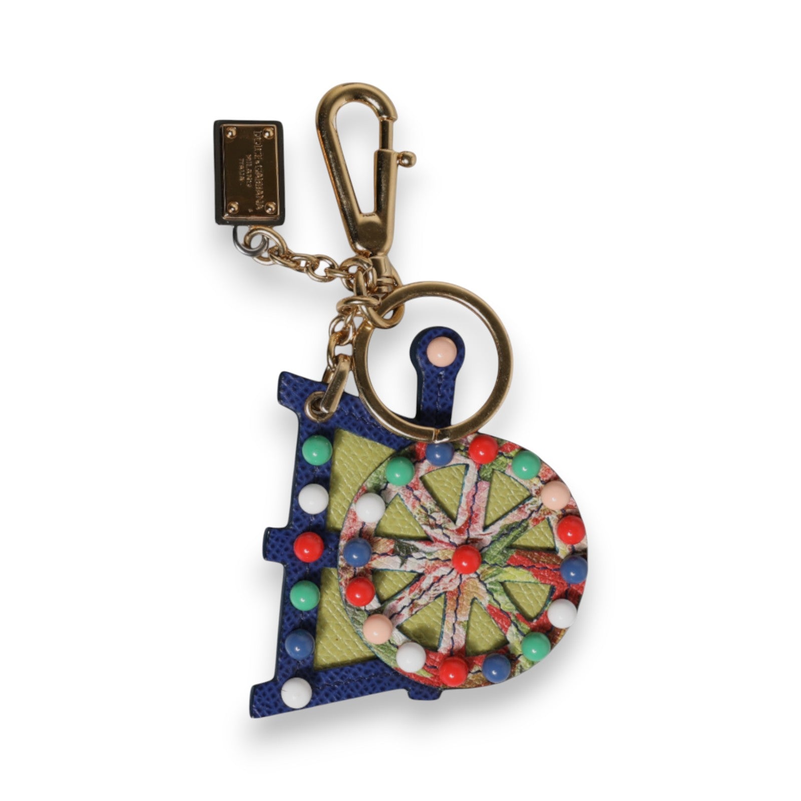 Multicolor Gold Tone Carretto Keychain Keyring - ventzia