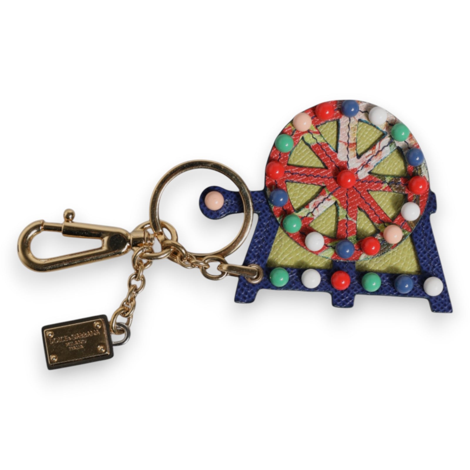 Multicolor Gold Tone Carretto Keychain Keyring - ventzia