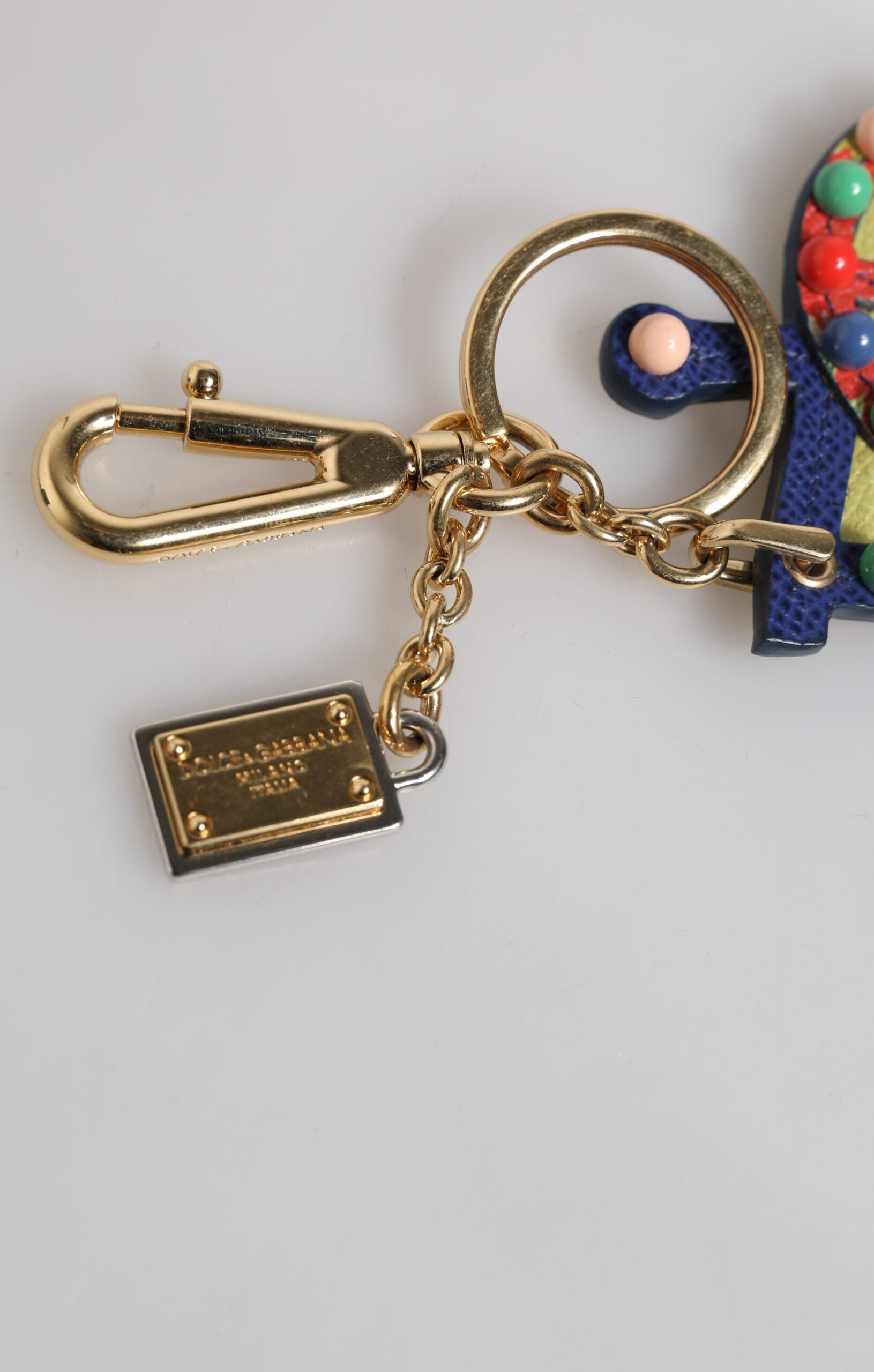 Multicolor Gold Tone Carretto Keychain Keyring - ventzia
