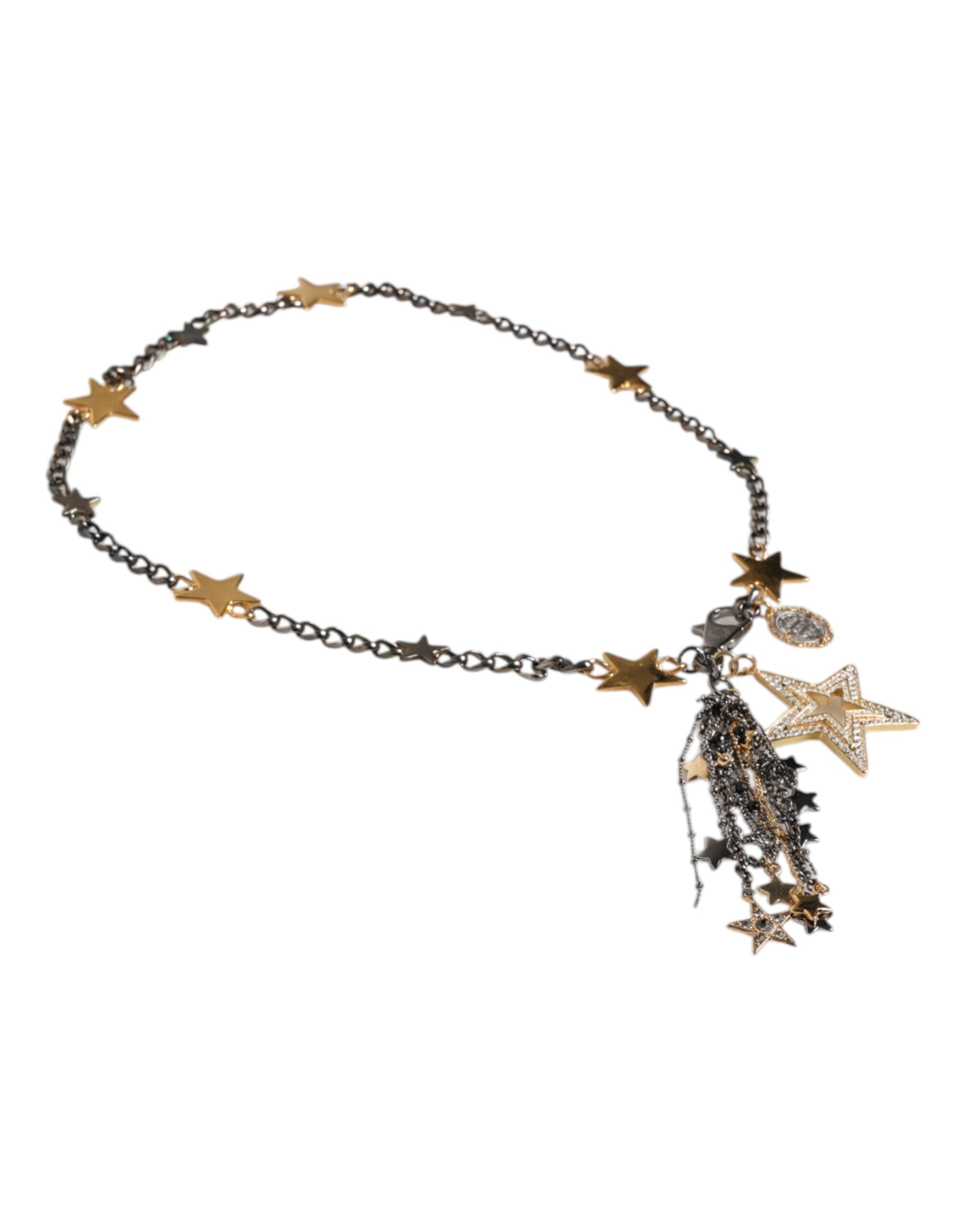 Silver Gold Brass Embellished Waist Chain Belt - ventzia