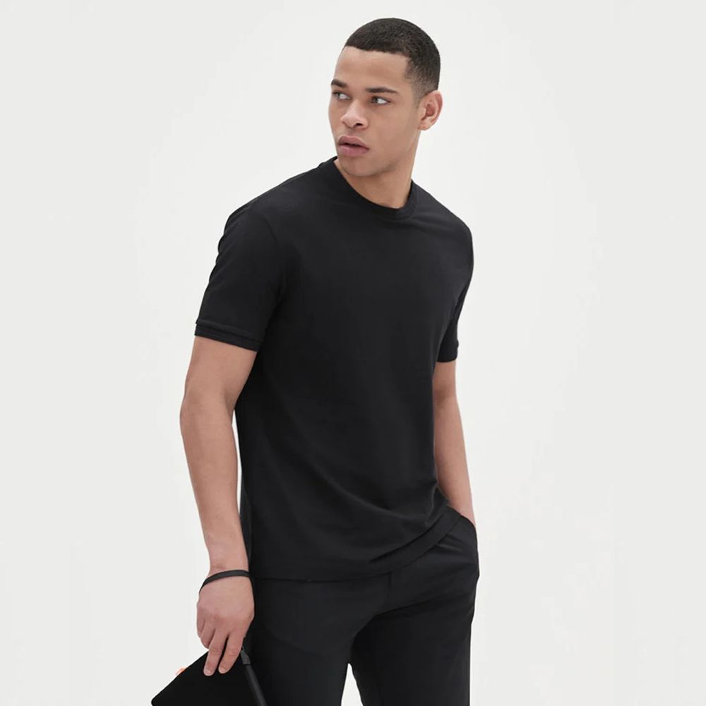 Black Cotton T-Shirt - ventzia