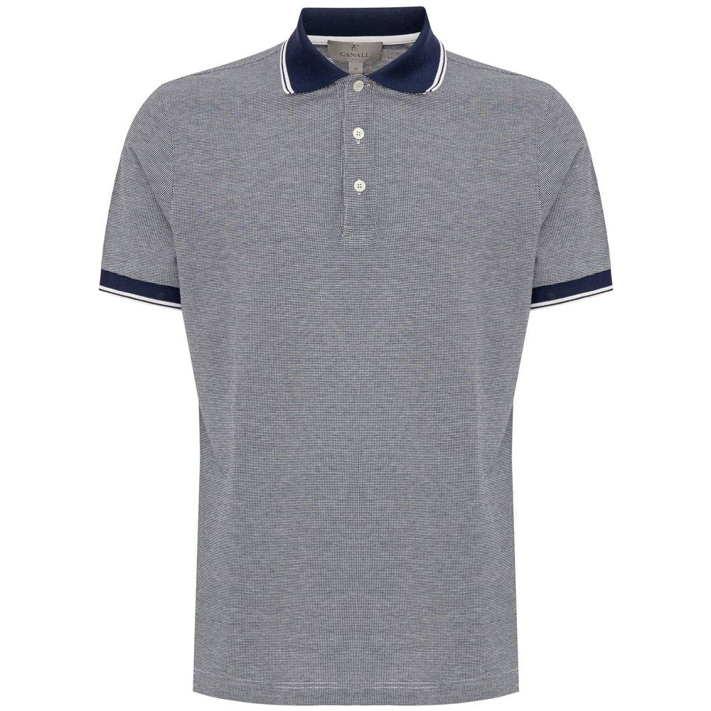 Blue Cotton Polo Shirt - ventzia