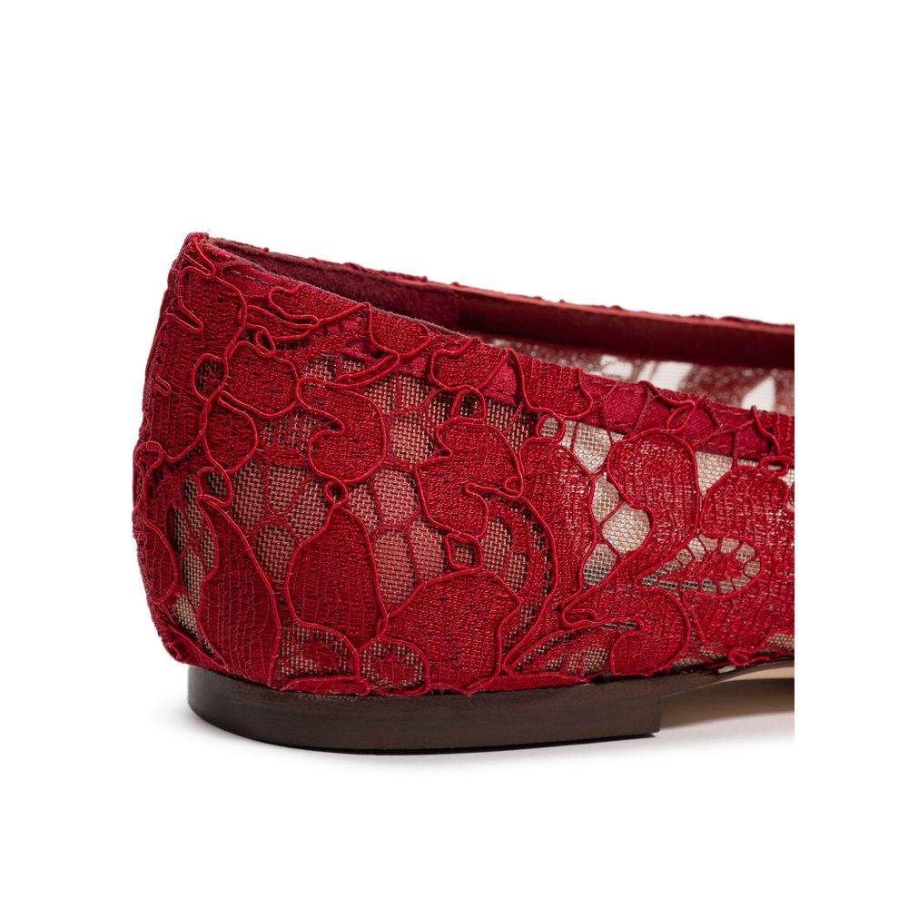 Red Viscose Ballet Flat - ventzia