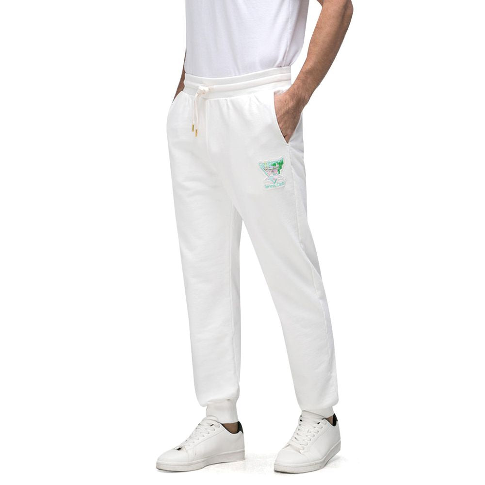 White Cotton Athletic Pant
