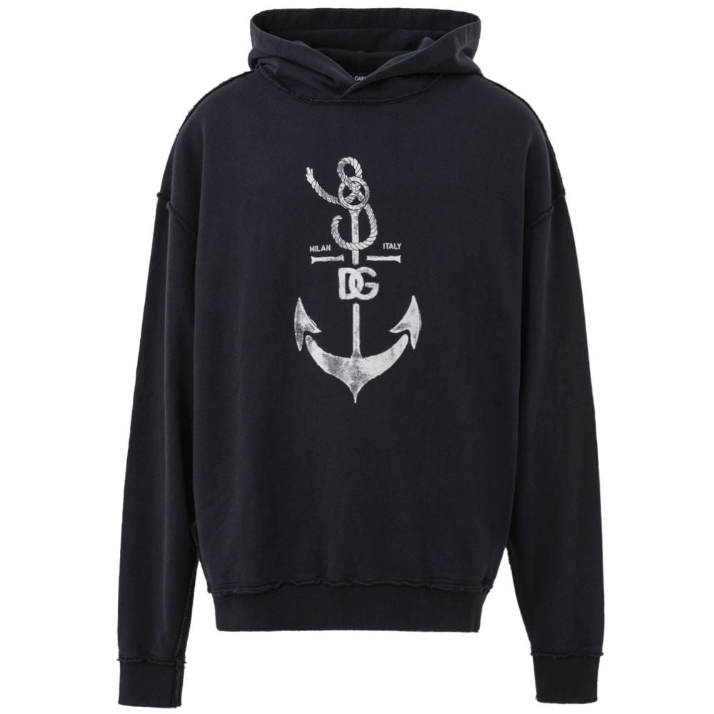 Blue Cotton Sweatshirt - ventzia