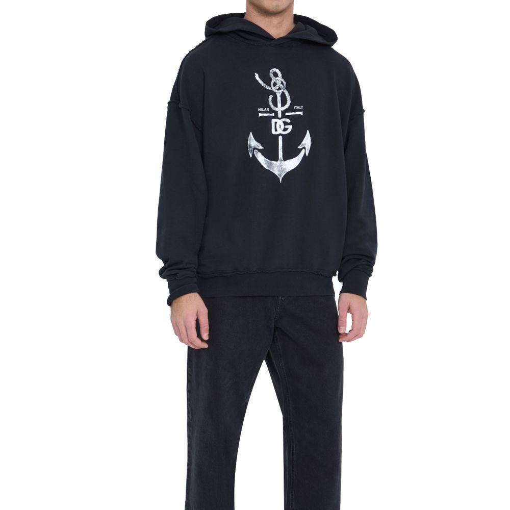 Blue Cotton Sweatshirt - ventzia