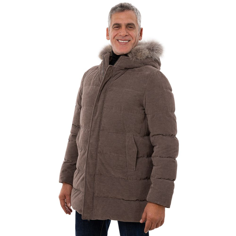 Brown Cotton Jackets & Coat