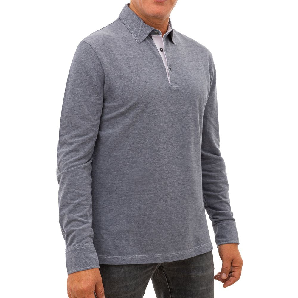 Blue Cotton Polo Shirt - ventzia
