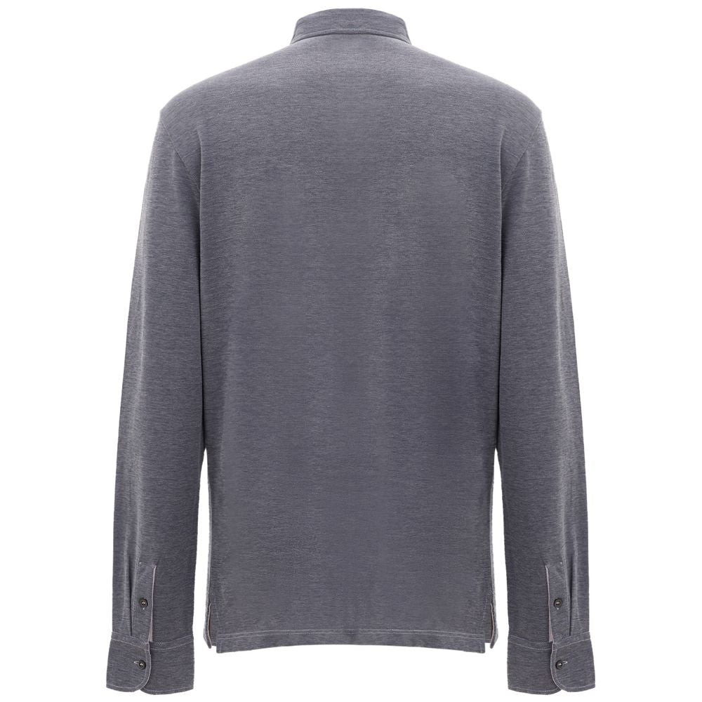 Blue Cotton Polo Shirt - ventzia