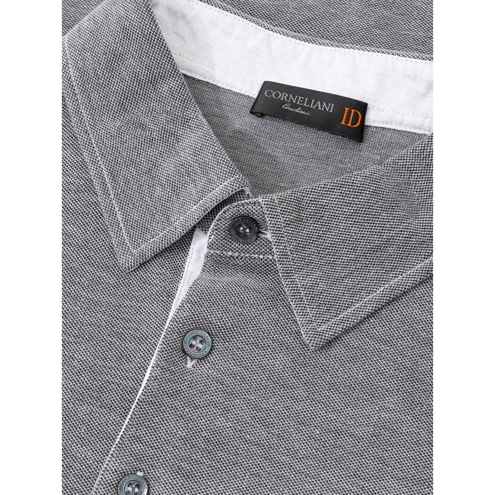 Gray Cotton Polo Shirt - ventzia