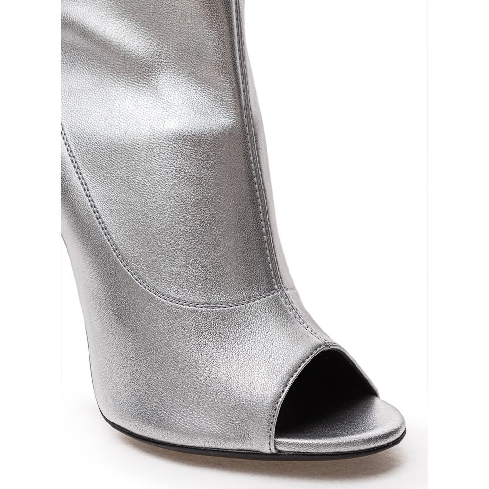 Gray Leather Boot - ventzia