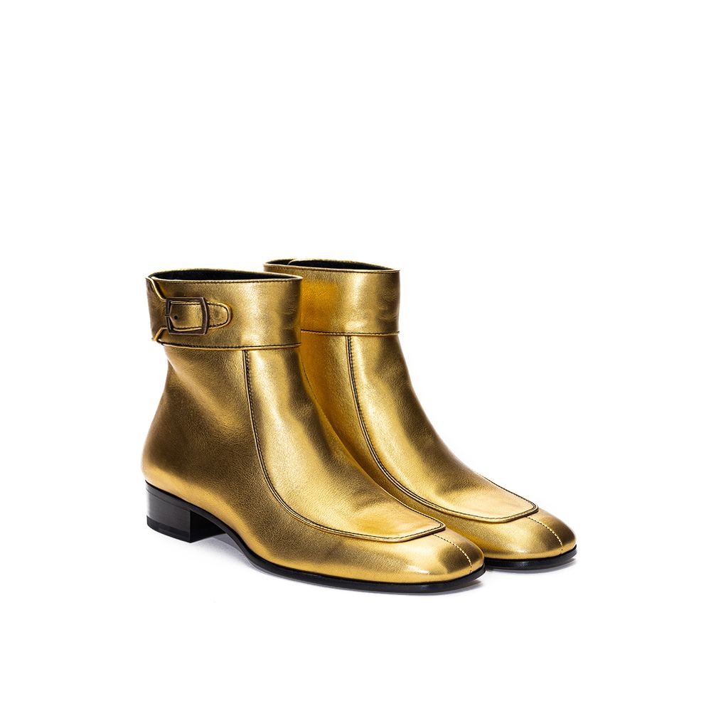 Gold Leather Boot - ventzia